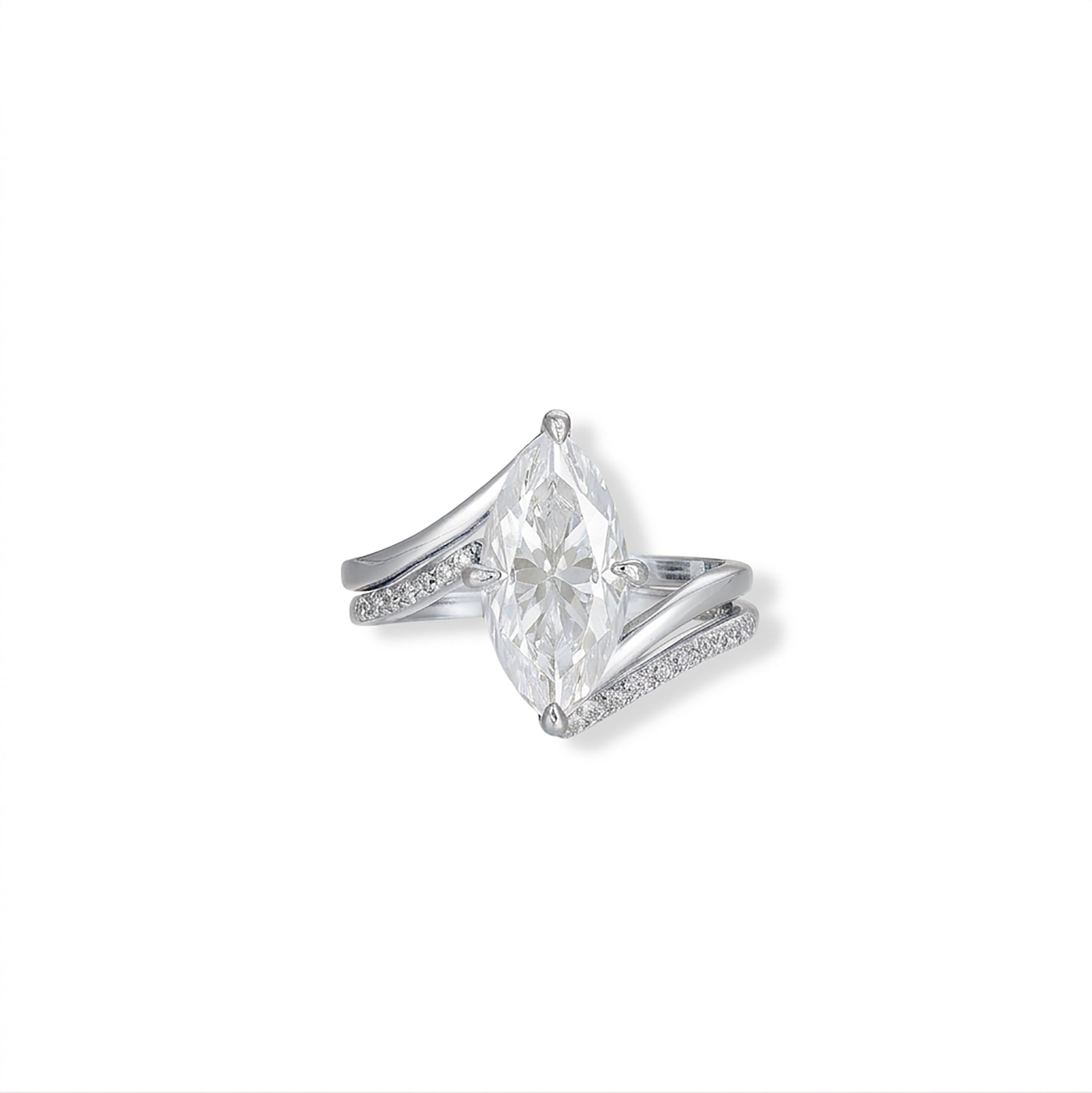 Brunlina 14K Gold Marquise Moissanite Ring Set
