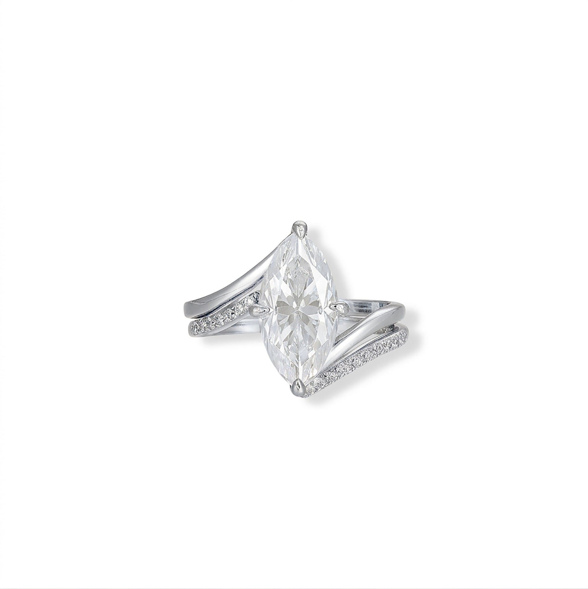 Brunlina 14K Gold Marquise Moissanite Ring Set