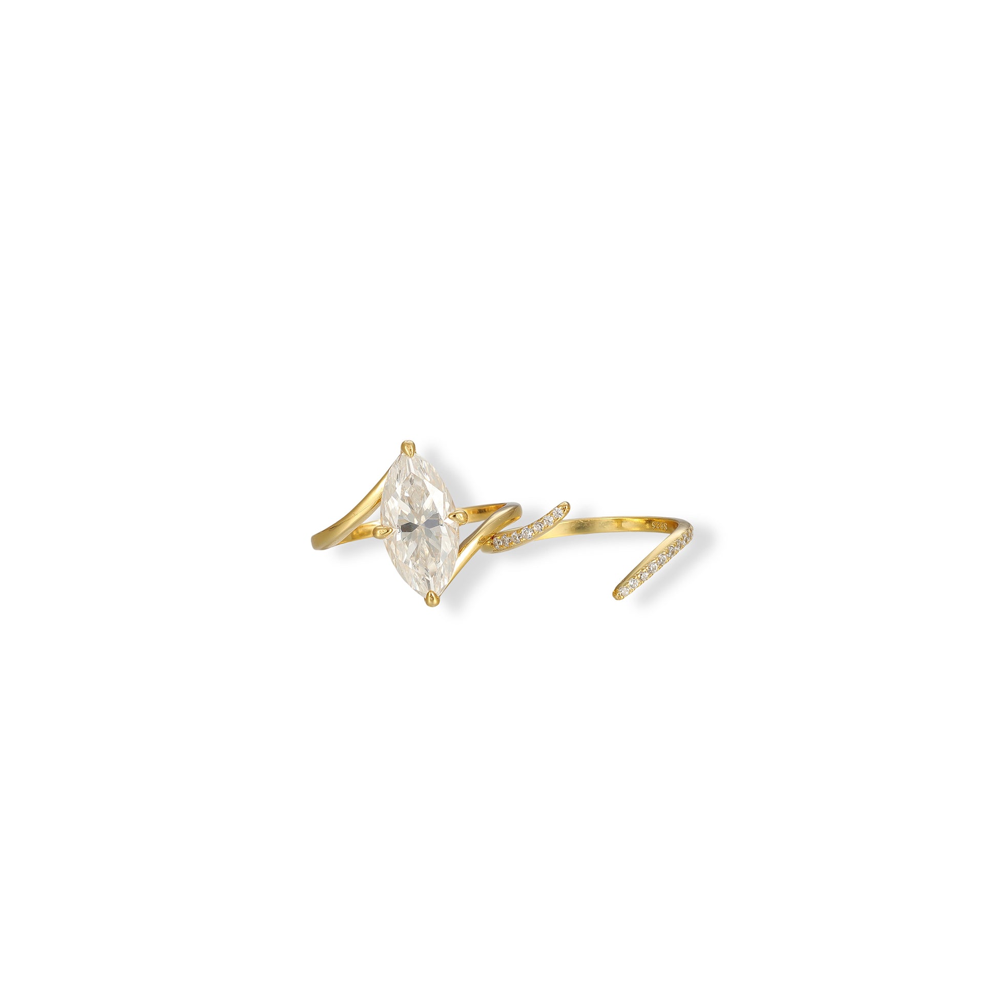 Brunlina 14K Gold Marquise Moissanite Ring Set