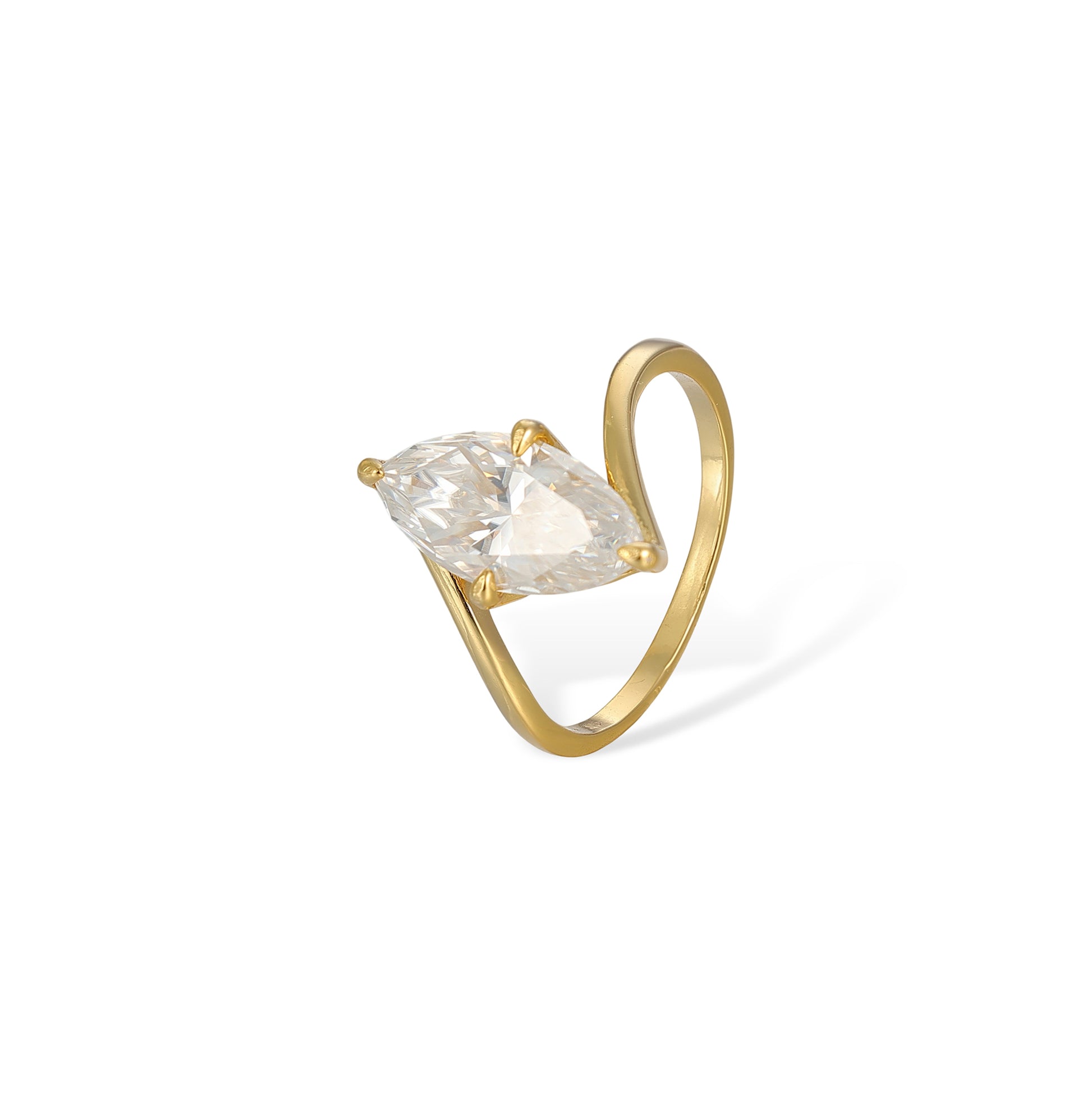 Brunlina 14K Gold Marquise Moissanite Ring Set