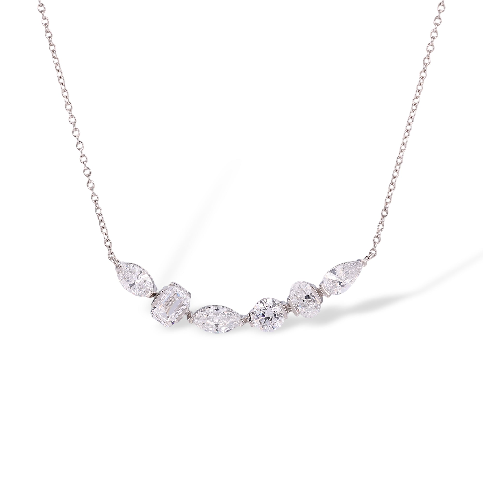 Brunlind White Mixed Shape Necklace