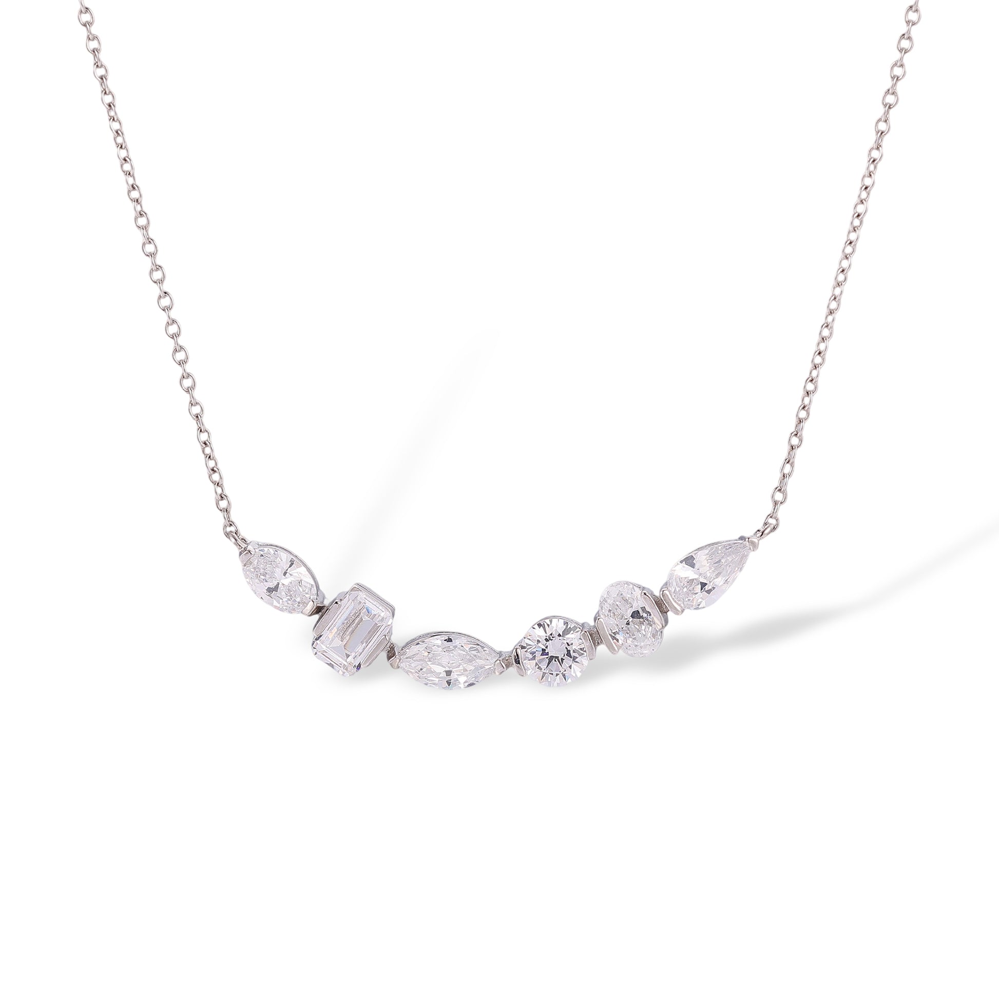 Brunlind White Mixed Shape Necklace