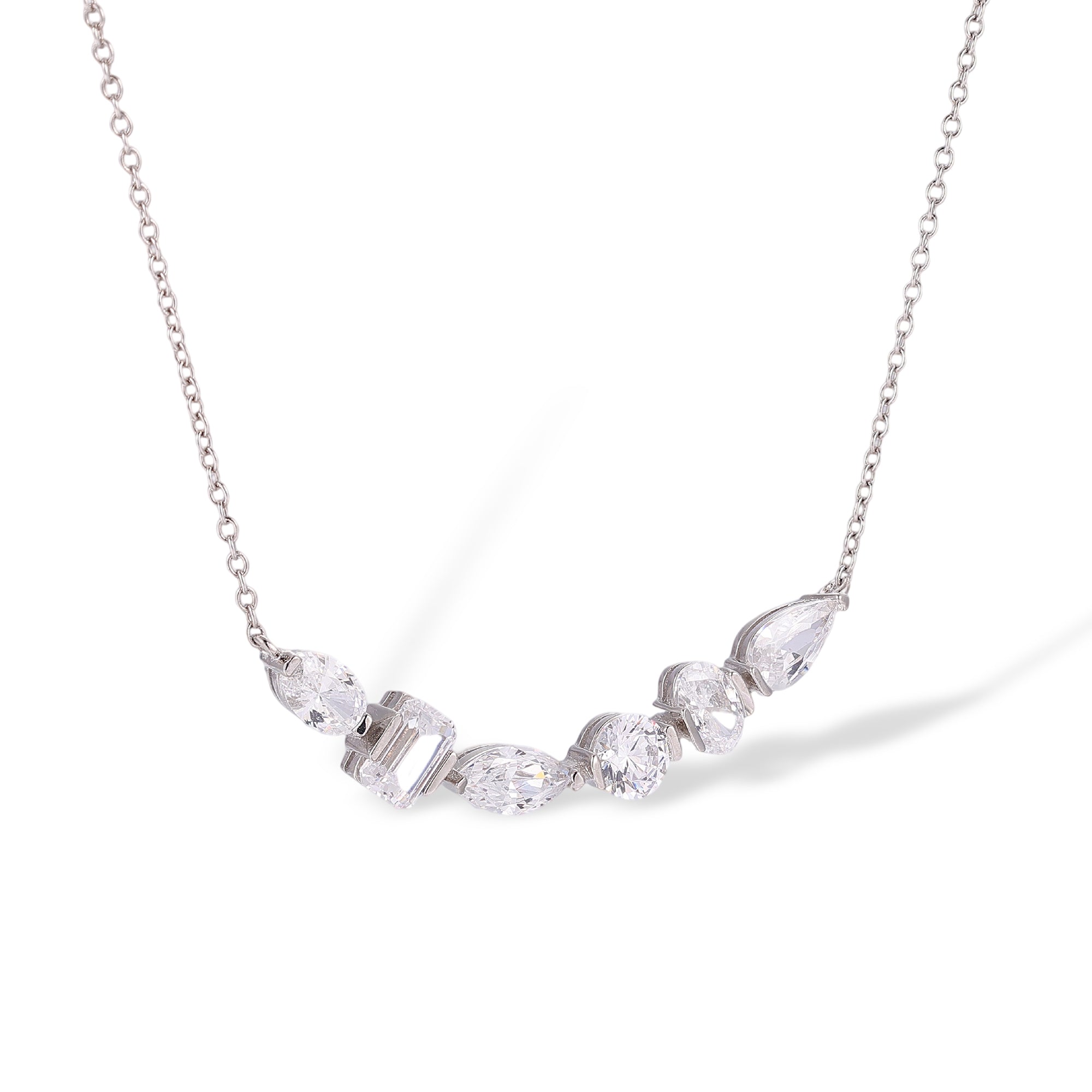 Brunlind White Mixed Shape Necklace