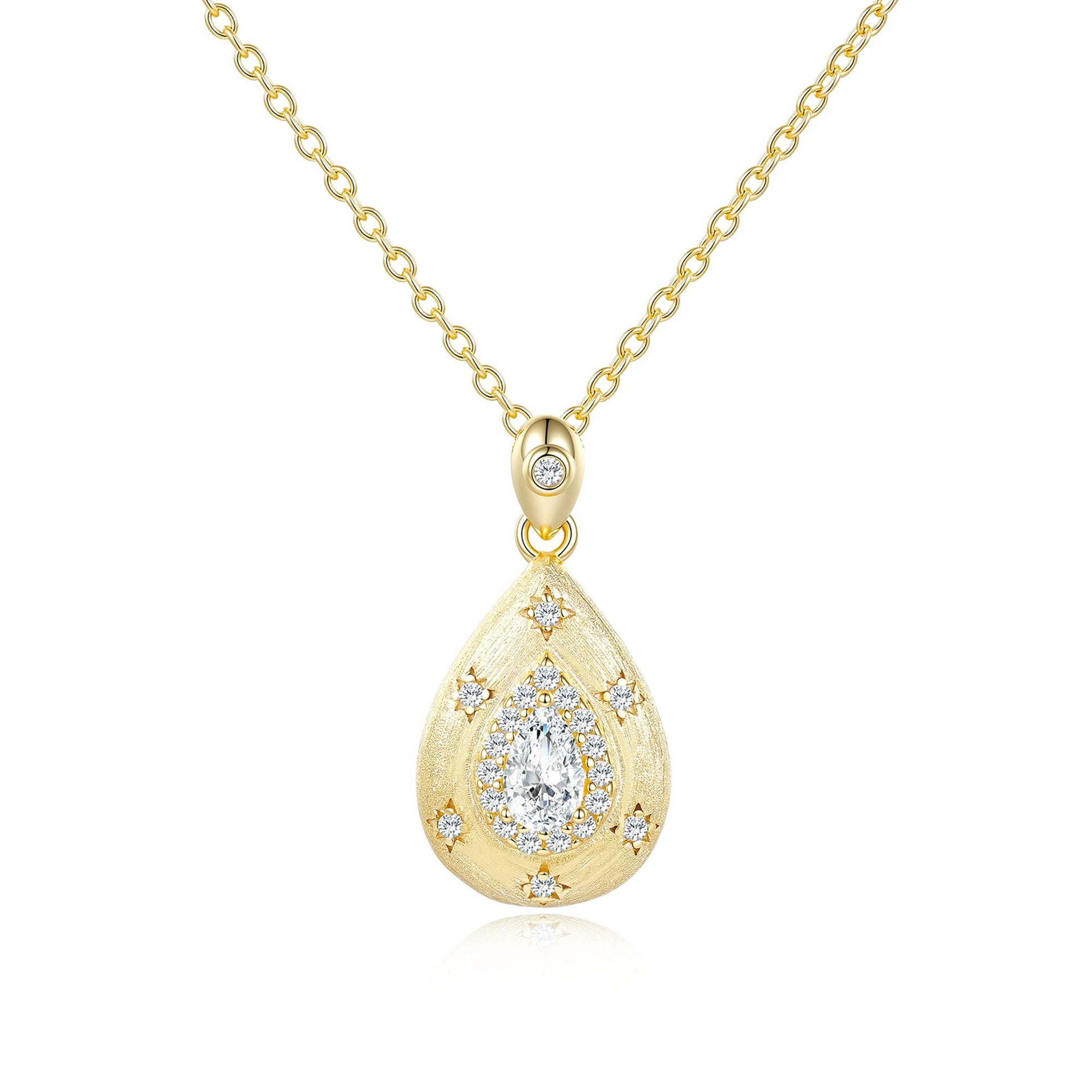 Brunrada 14K Gold Teardrop Star Moissanite Necklace