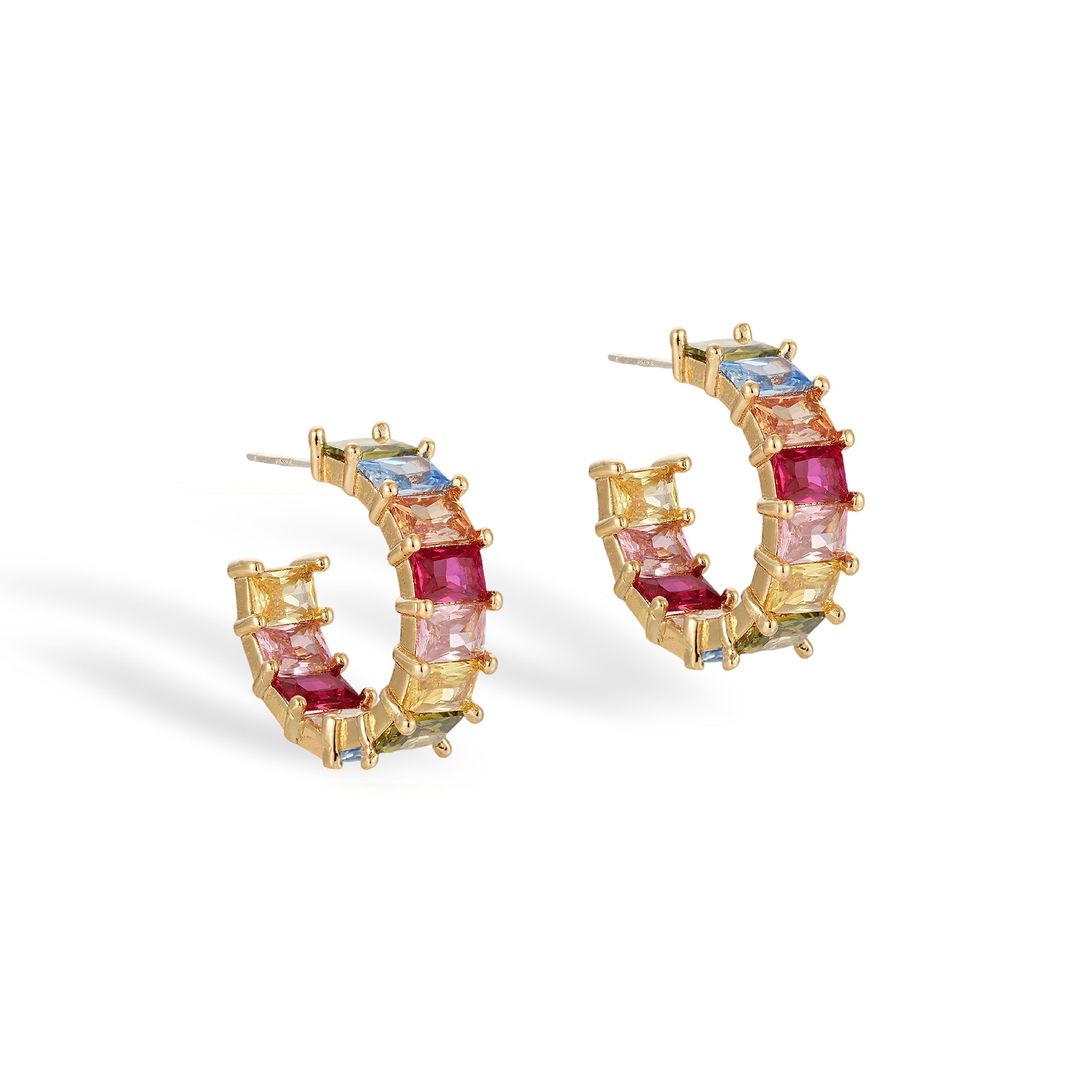 Brunrike Multicolor Rectangular Earrings