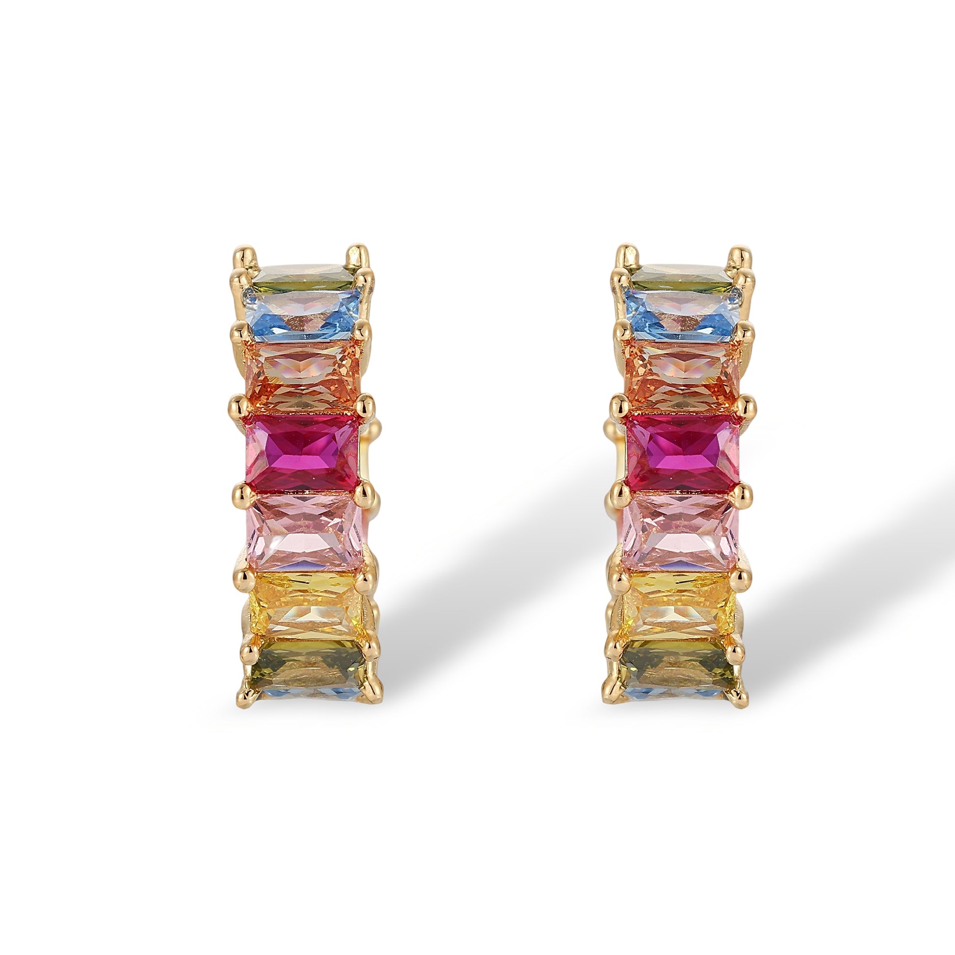 Brunrike Multicolor Rectangular Earrings