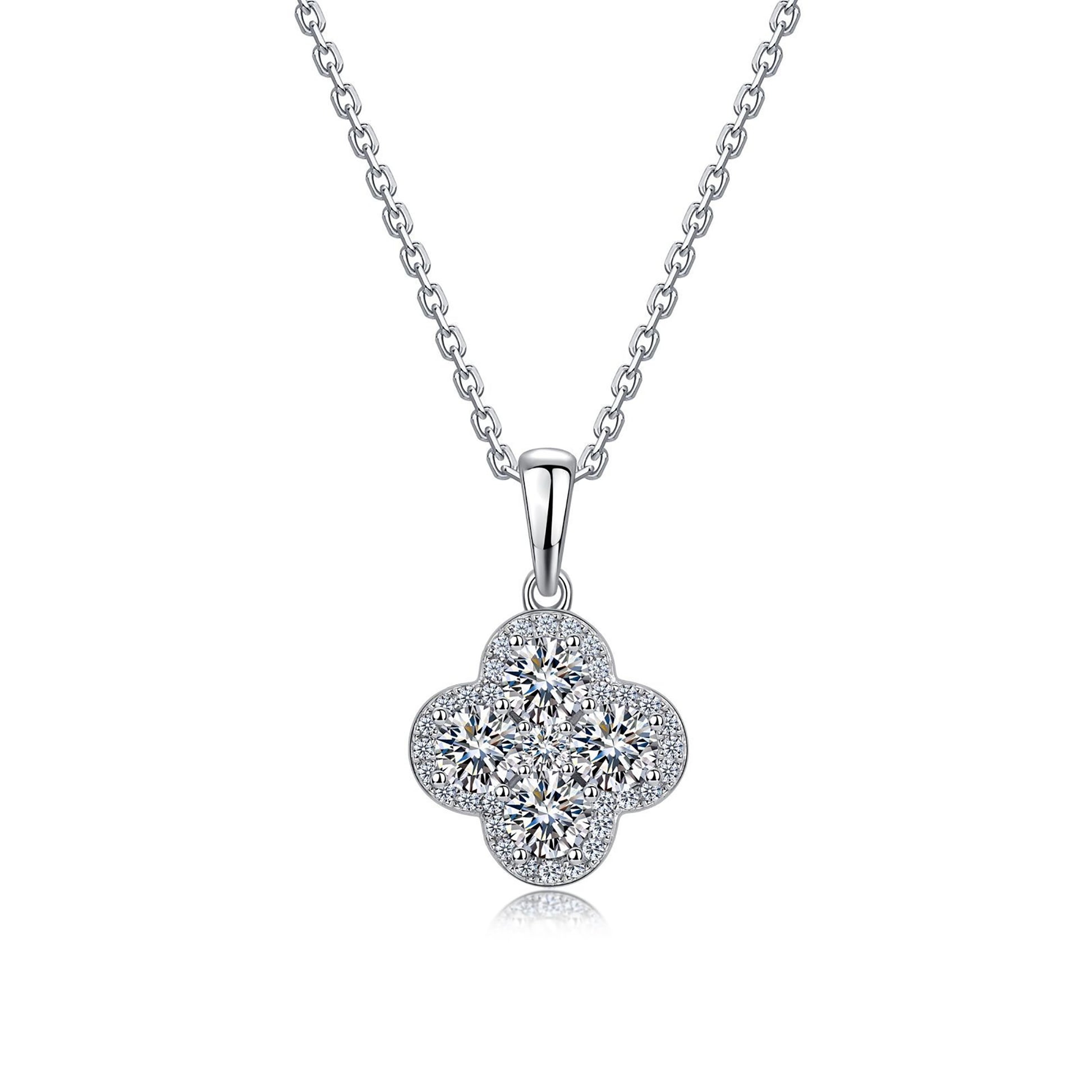 Brunswind 14K Gold Trèfle Moissanite Necklace