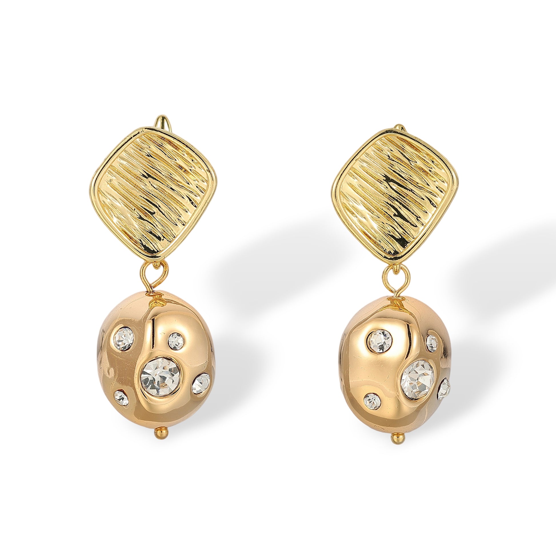 Bruntrud 14K Gold Irregular Sphere Drop Earrings