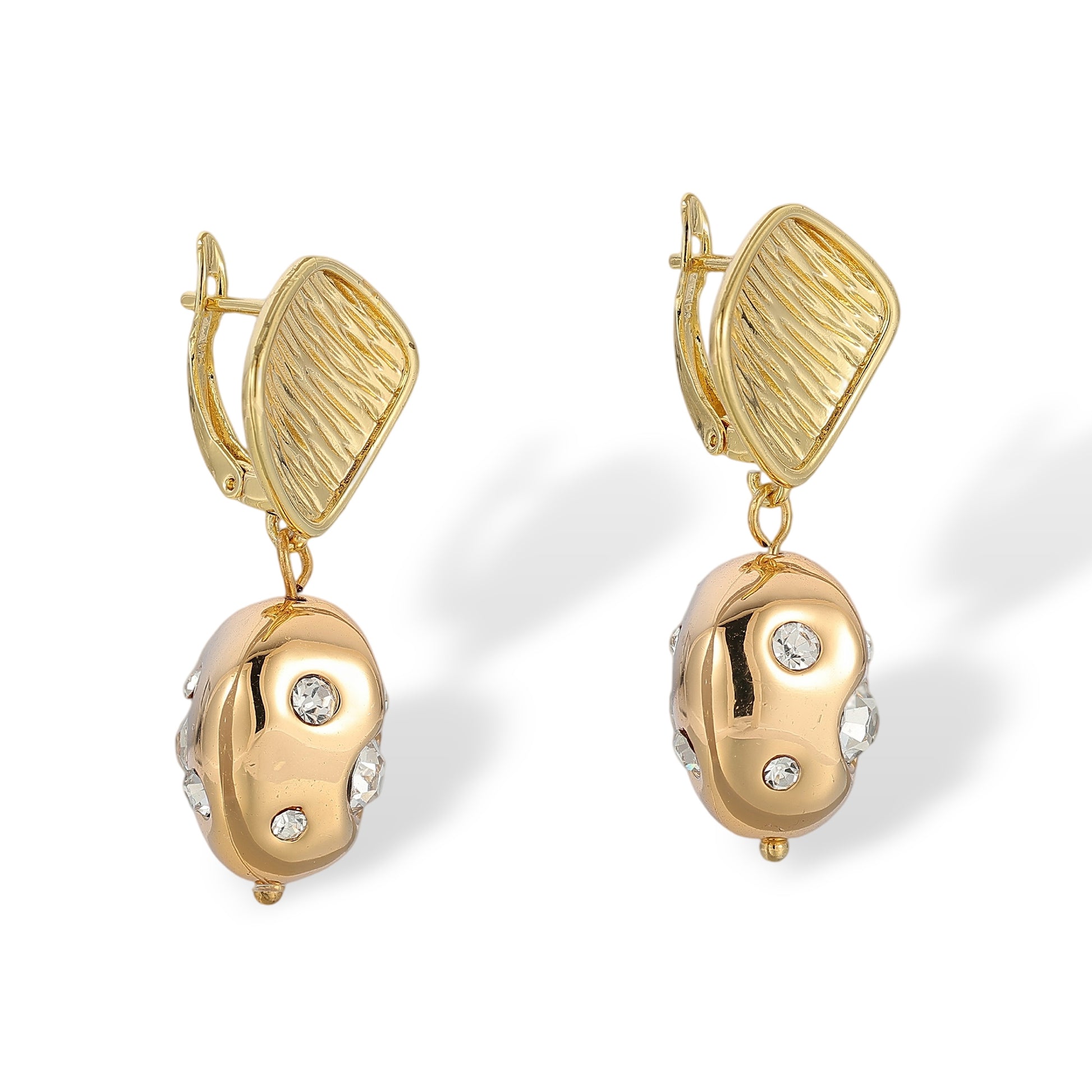 Bruntrud 14K Gold Irregular Sphere Drop Earrings