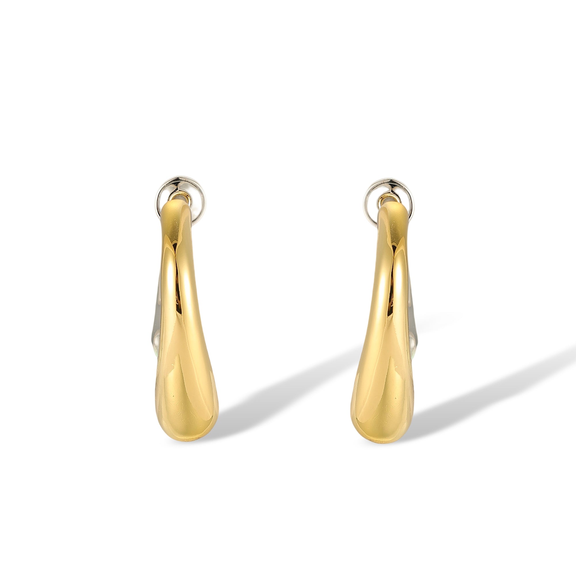 Cäcilia 14K Gold Two-Tone Curve Earrings