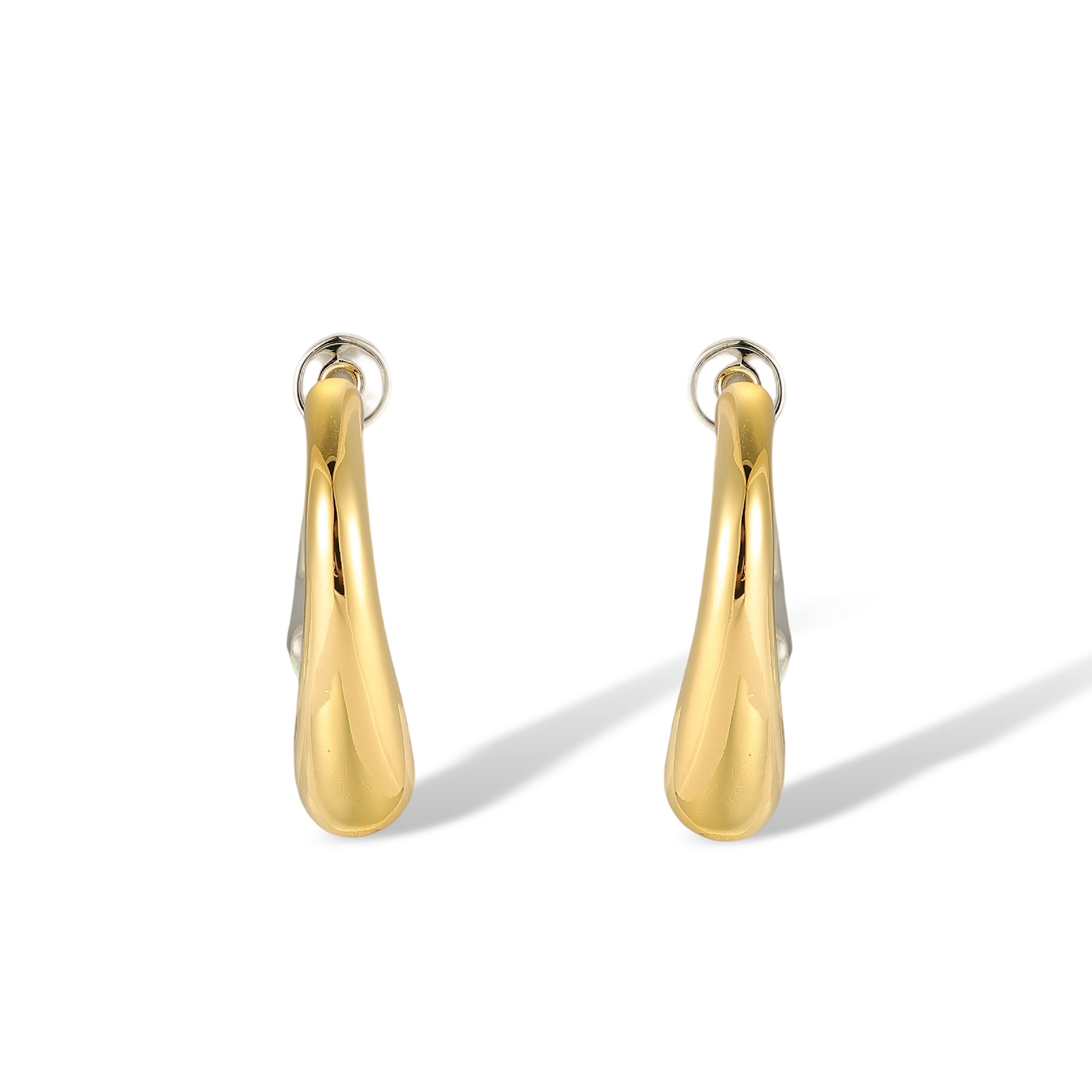 Cäcilia 14K Gold Two-Tone Curve Earrings