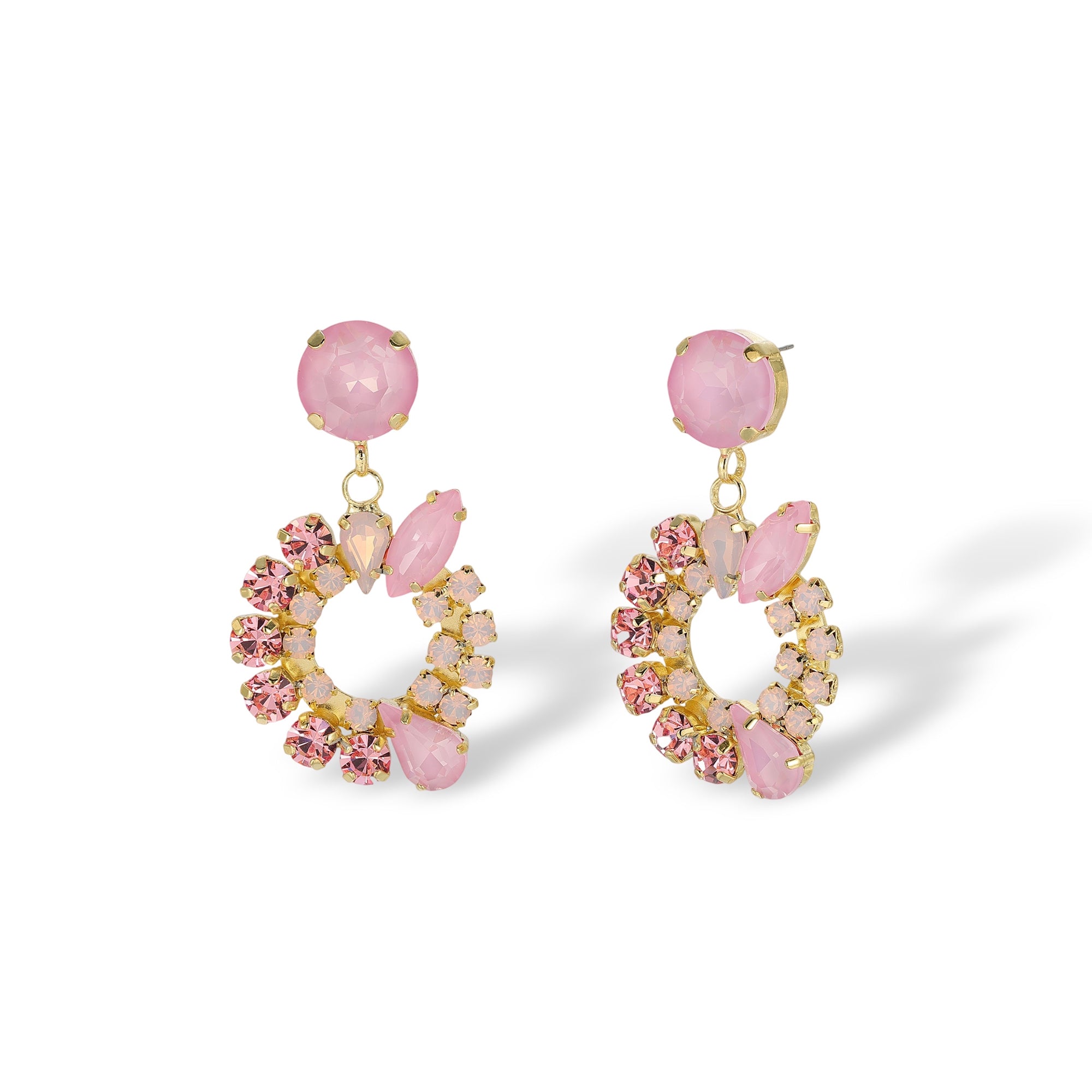 Calla Mixed Shape Hollow Circle Drop Earrings
