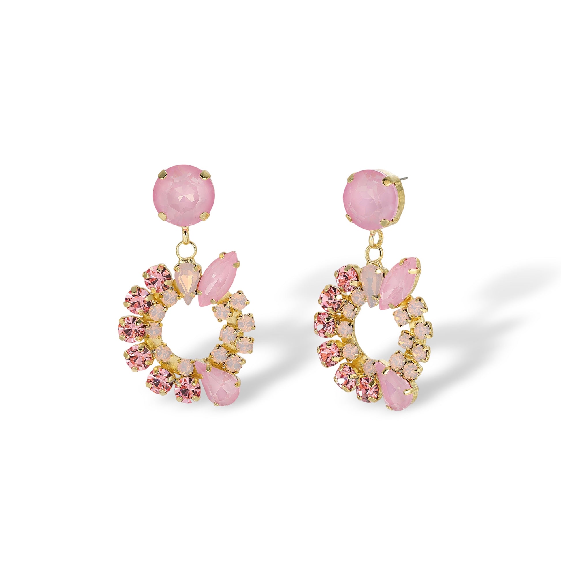 Calla Mixed Shape Hollow Circle Drop Earrings