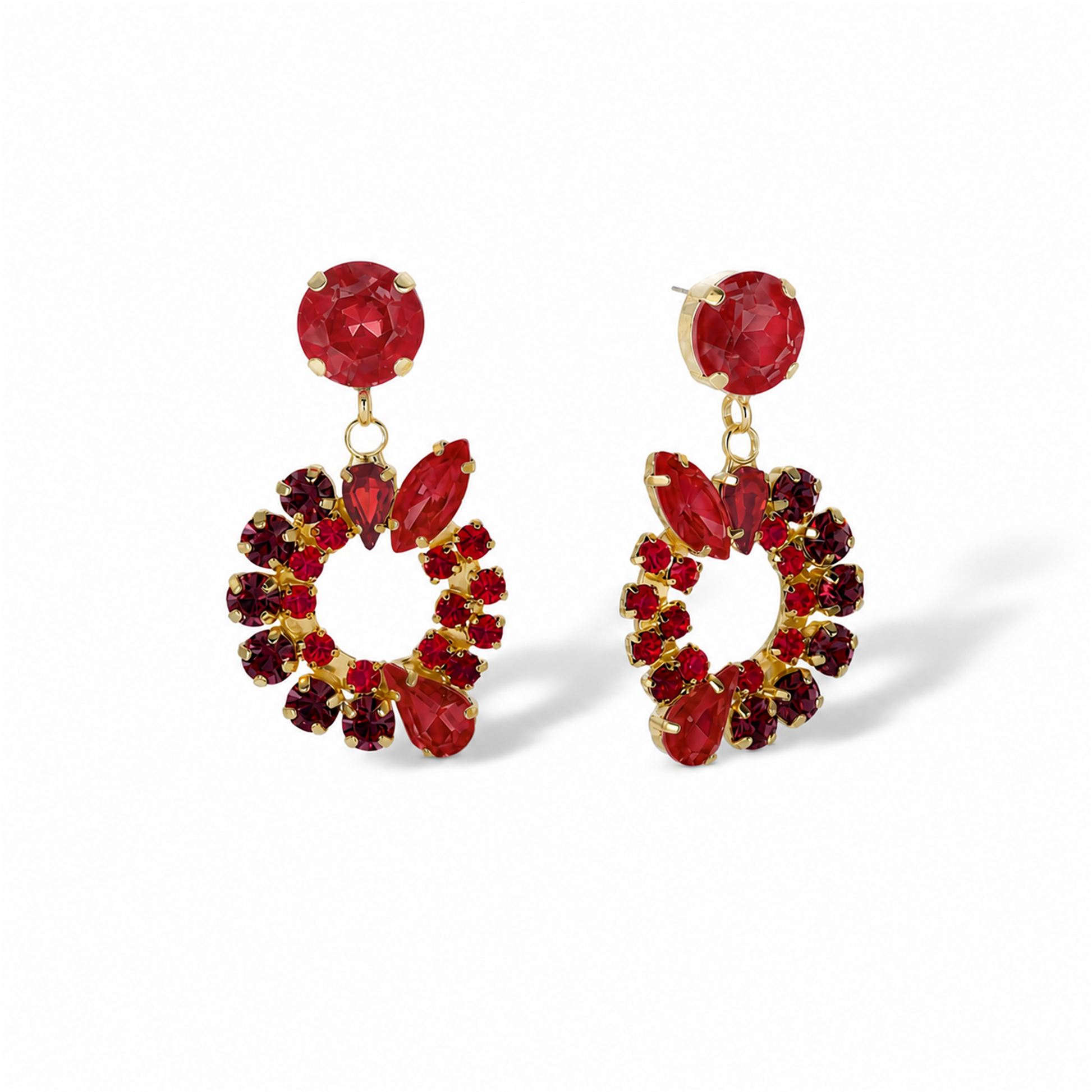 Calla Mixed Shape Hollow Circle Drop Earrings