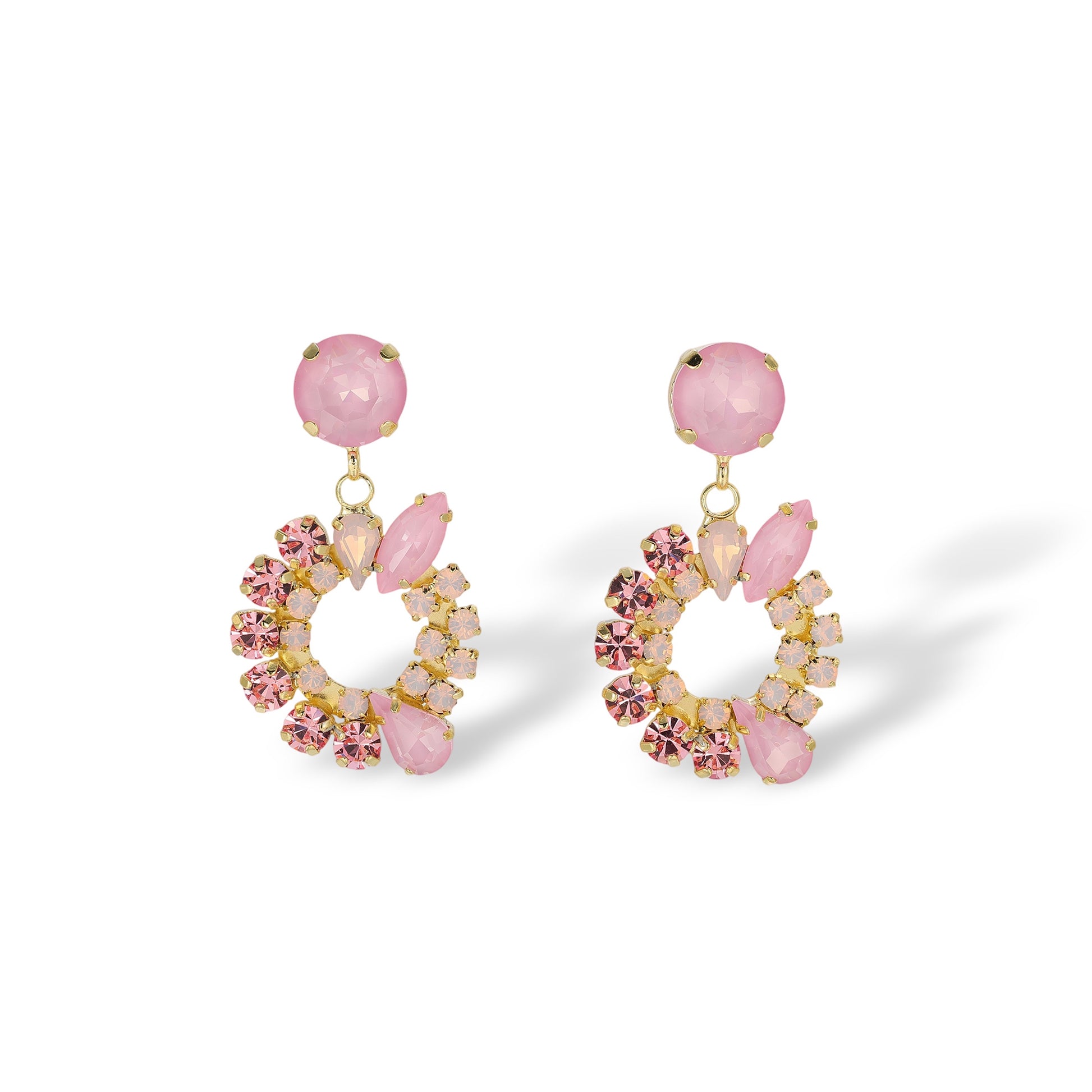 Calla Mixed Shape Hollow Circle Drop Earrings