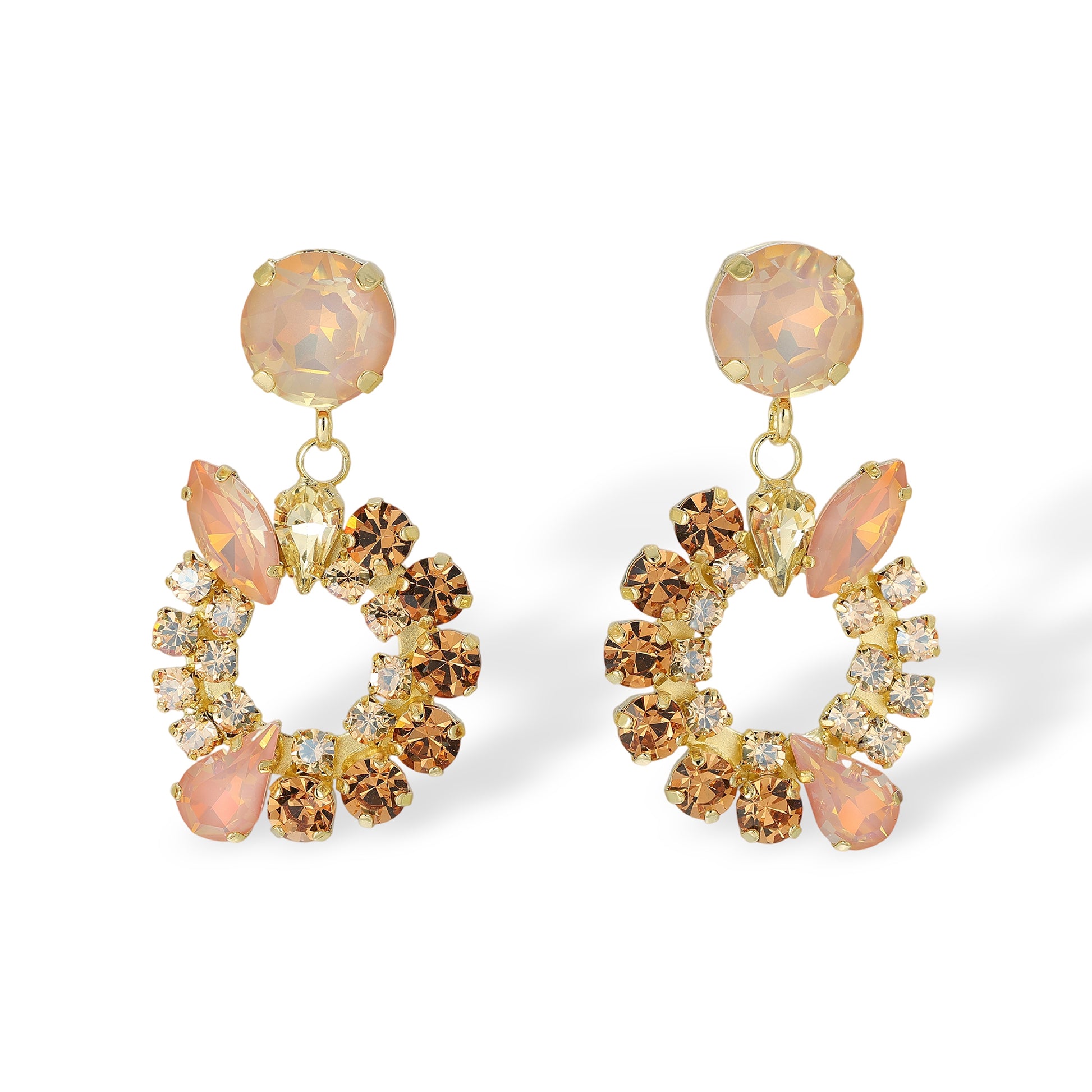 Calla Mixed Shape Hollow Circle Drop Earrings
