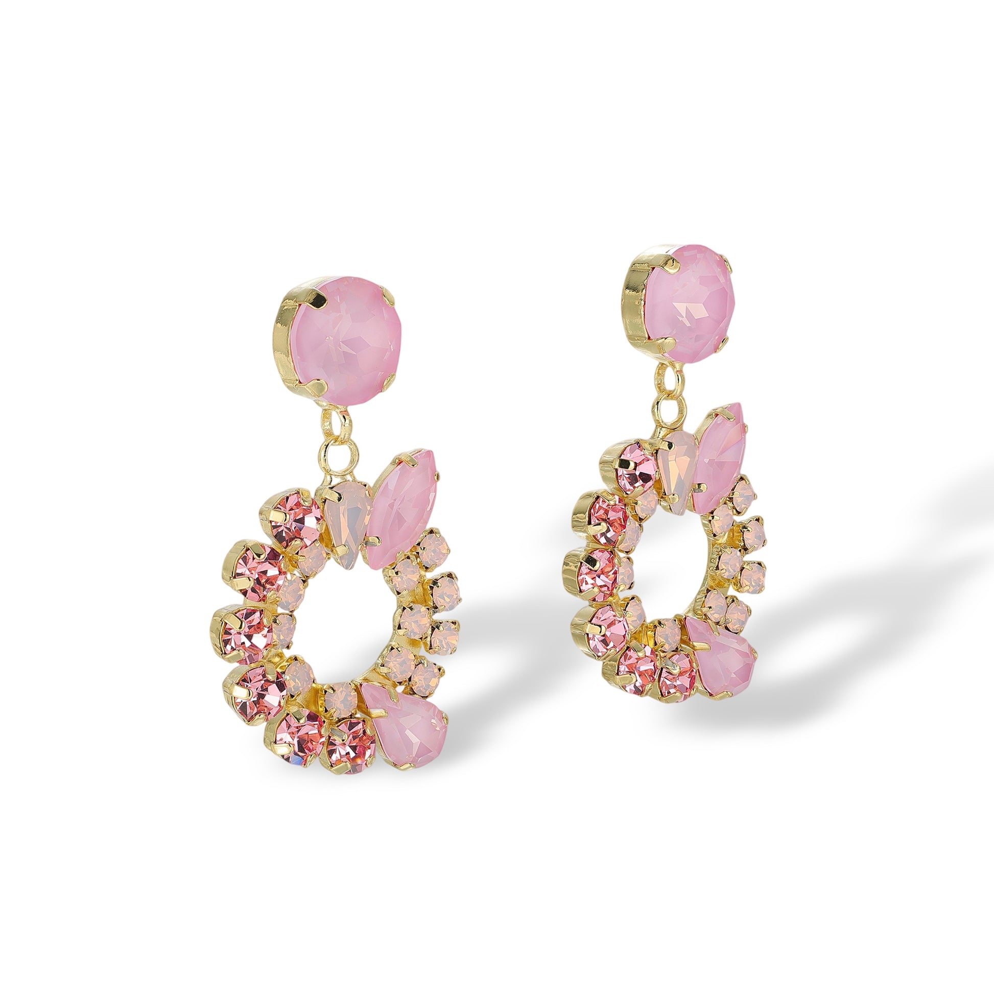 Calla Mixed Shape Hollow Circle Drop Earrings