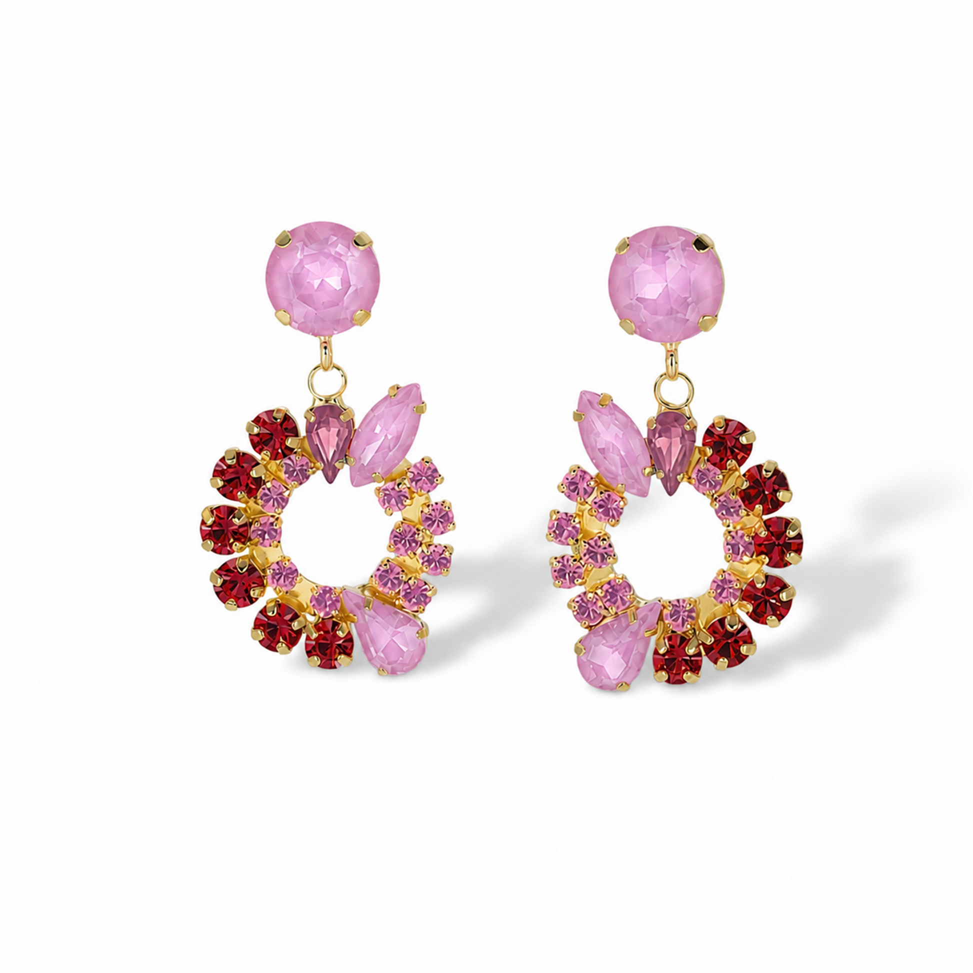 Calla Mixed Shape Hollow Circle Drop Earrings