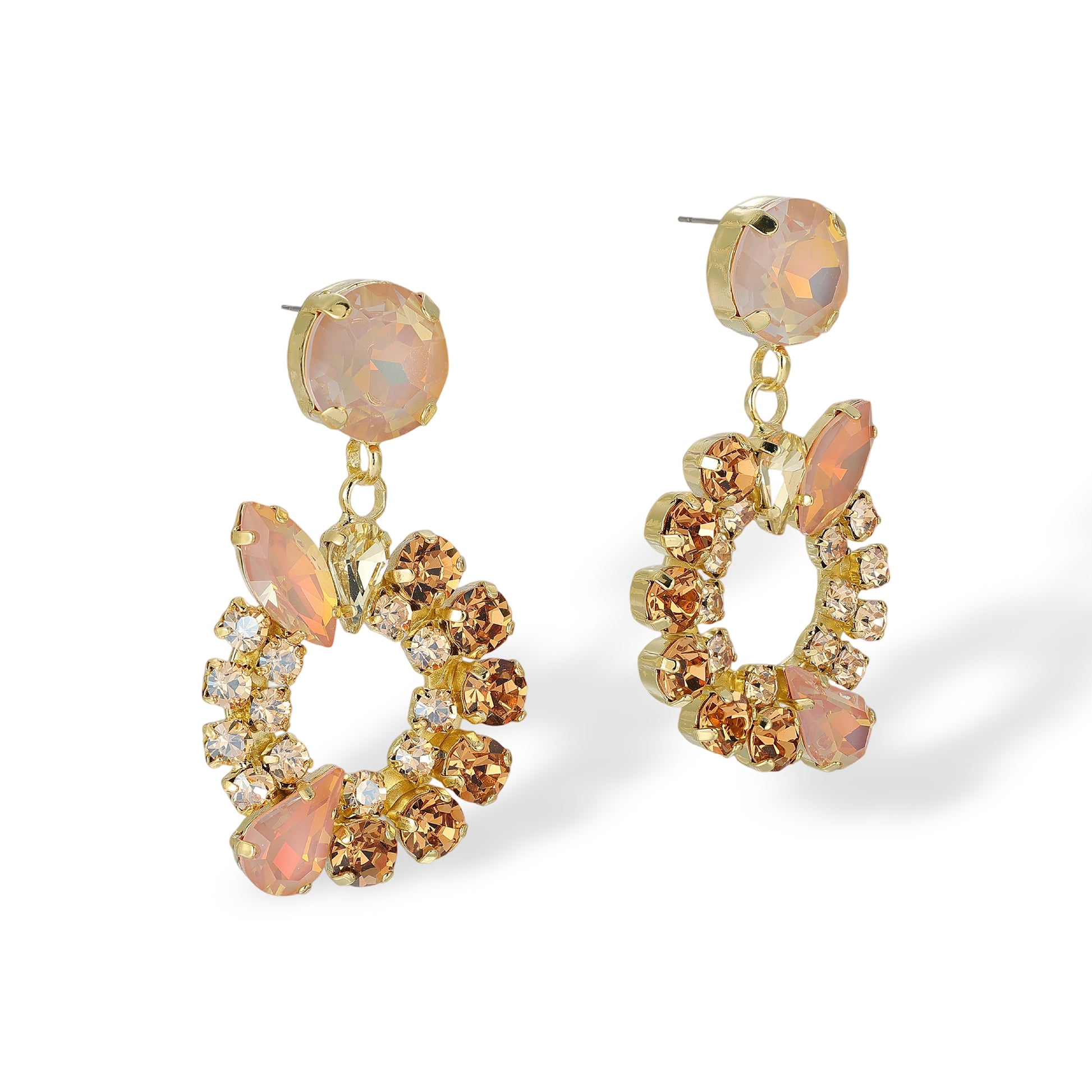 Calla Mixed Shape Hollow Circle Drop Earrings