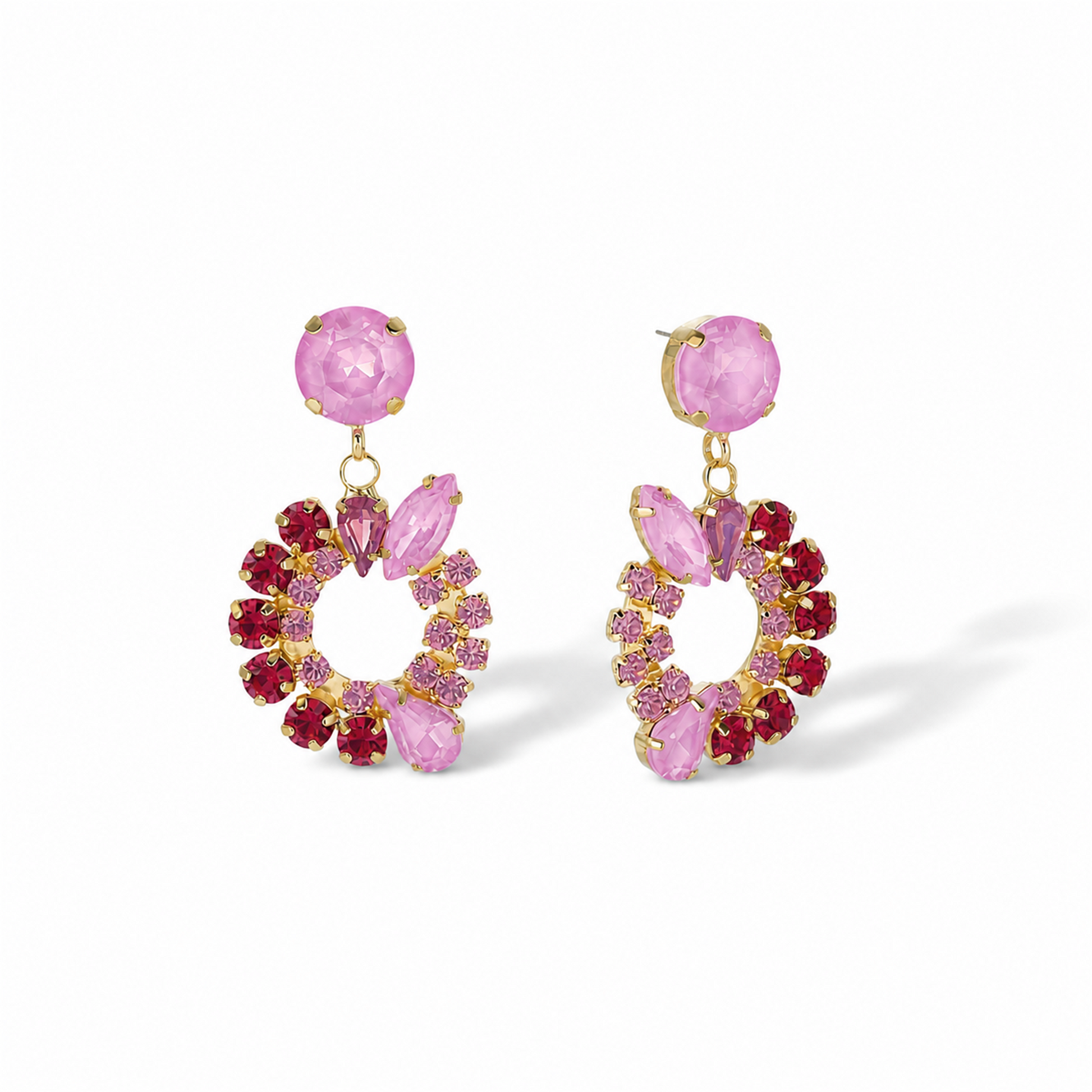 Calla Mixed Shape Hollow Circle Drop Earrings