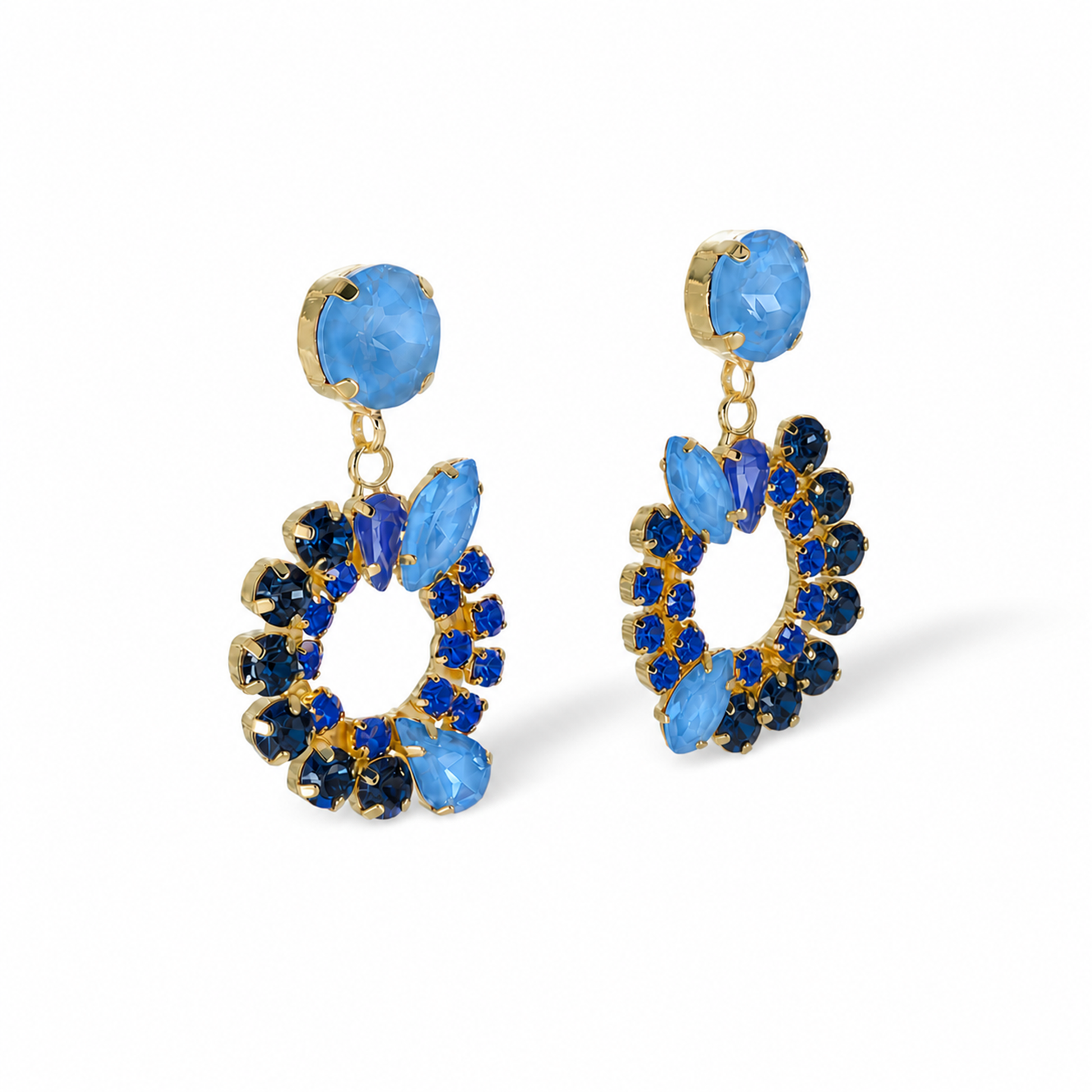 Calla Mixed Shape Hollow Circle Drop Earrings