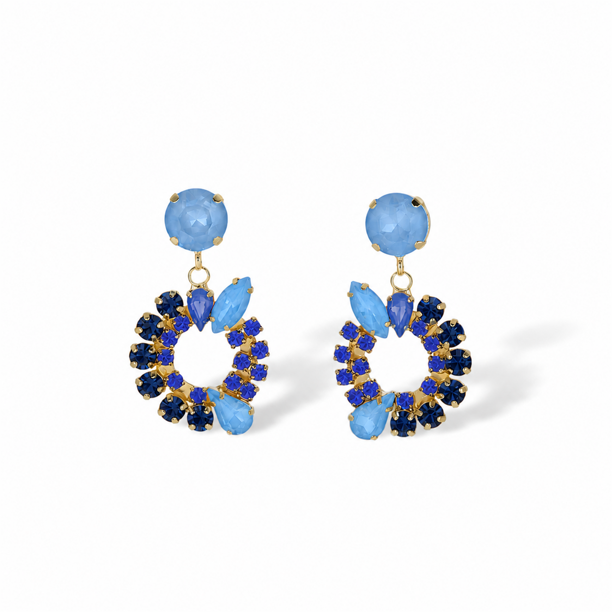Calla Mixed Shape Hollow Circle Drop Earrings