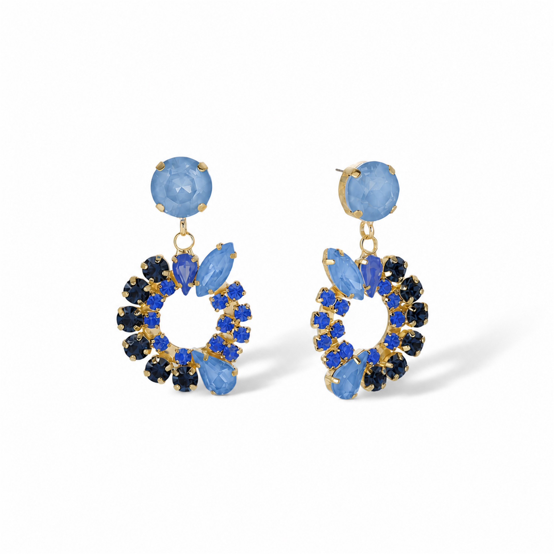 Calla Mixed Shape Hollow Circle Drop Earrings