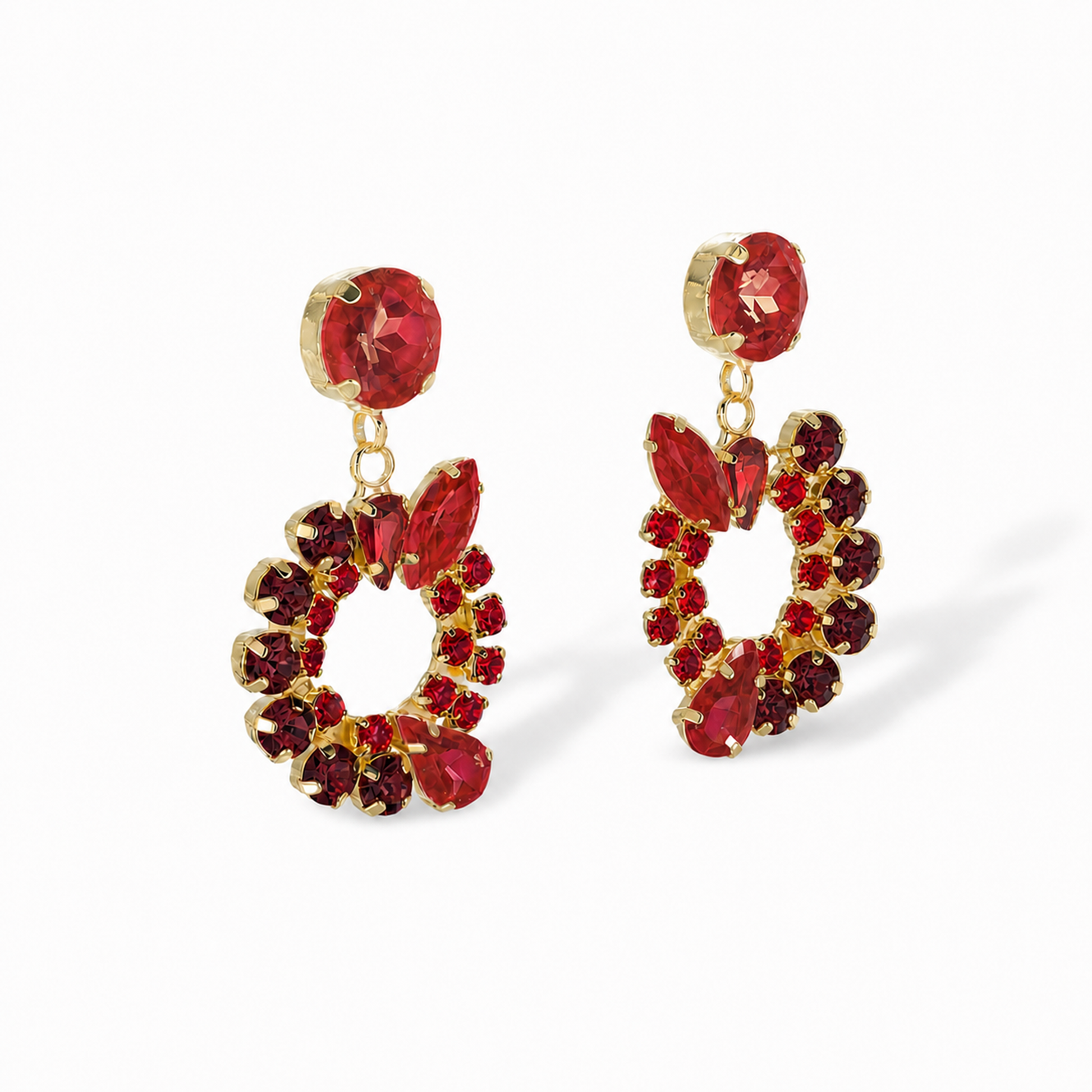 Calla Mixed Shape Hollow Circle Drop Earrings
