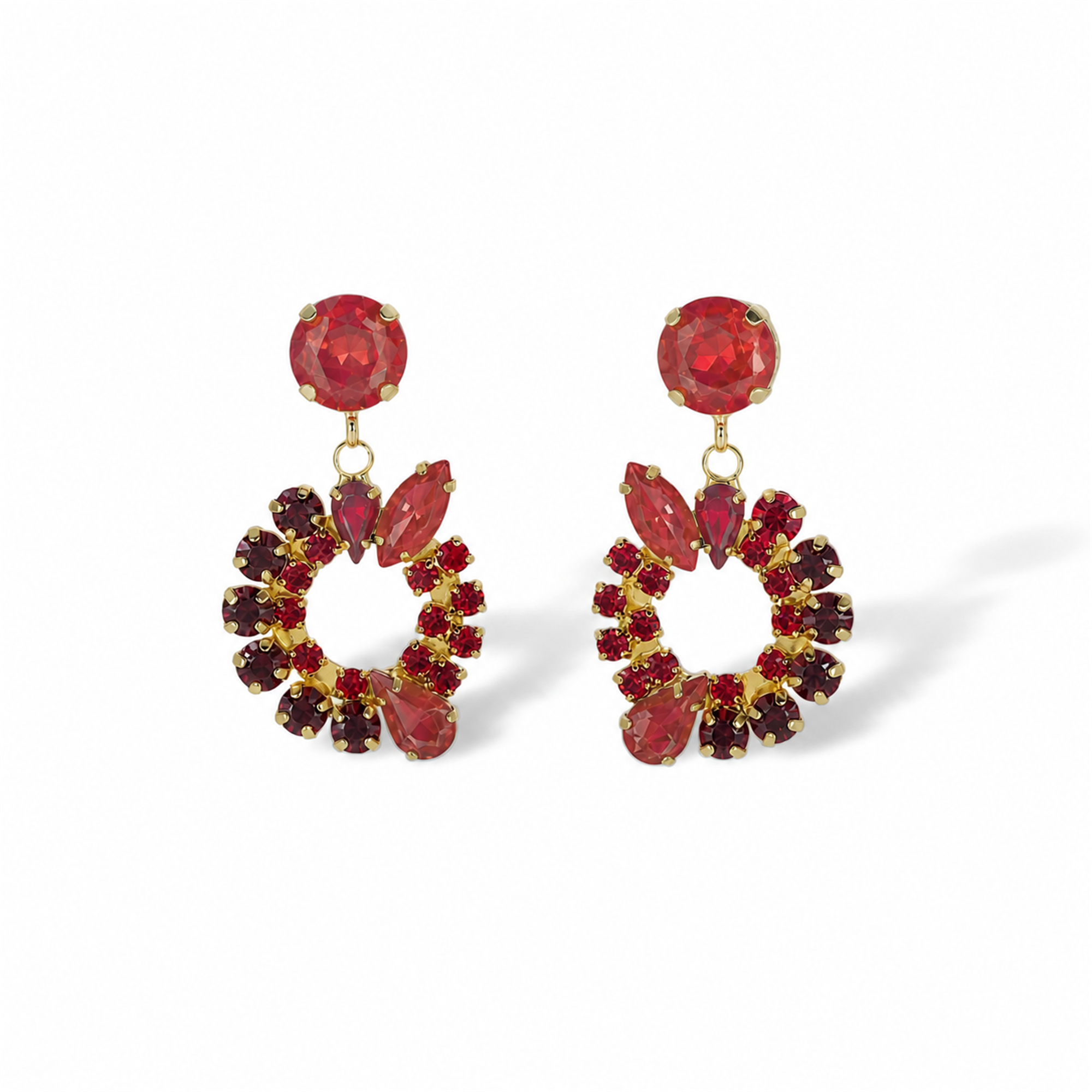 Calla Mixed Shape Hollow Circle Drop Earrings