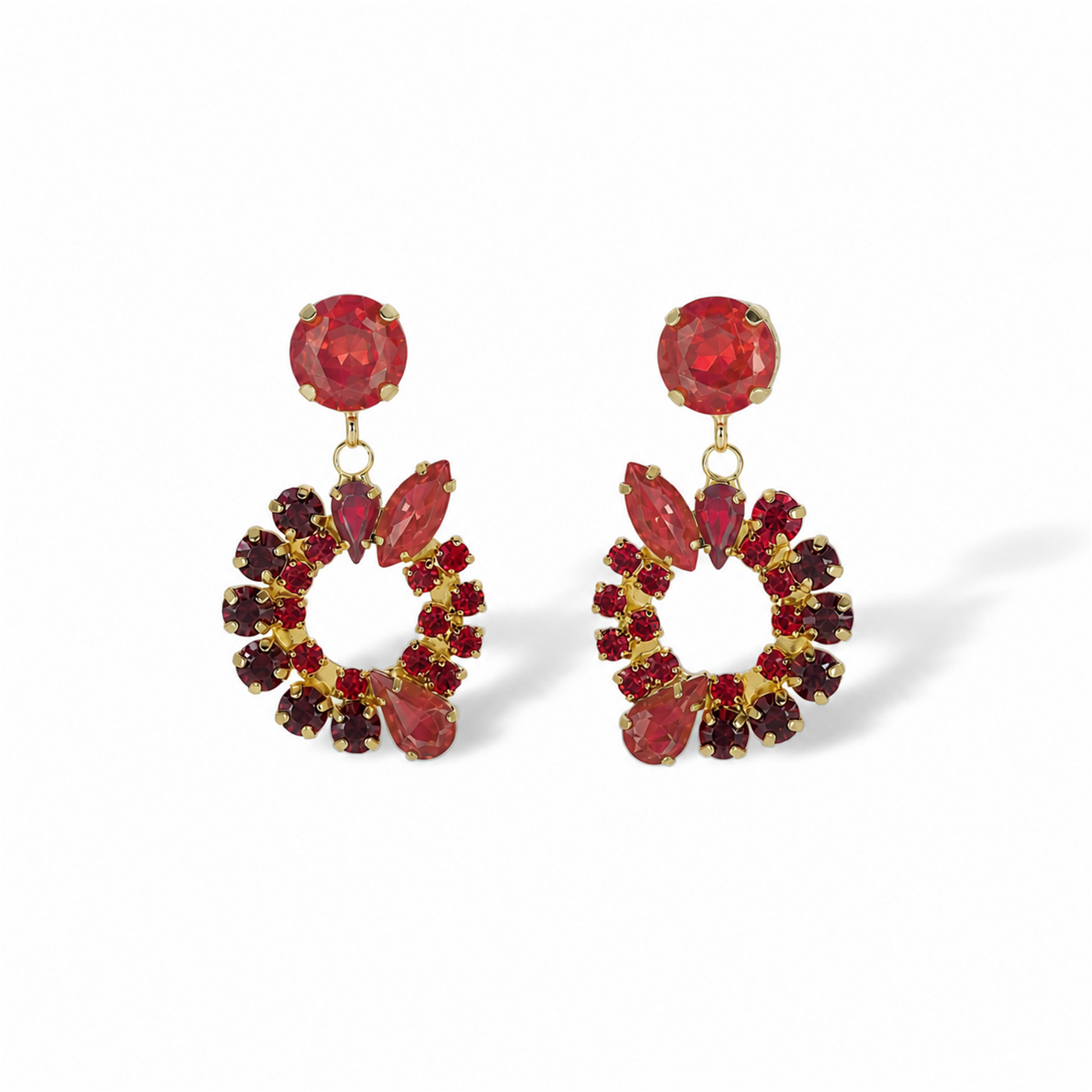 Calla Mixed Shape Hollow Circle Drop Earrings