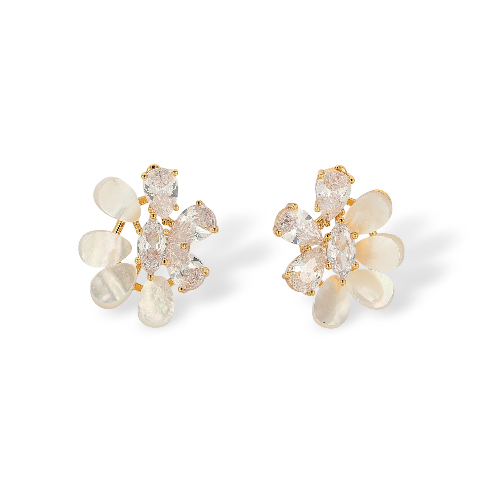 Camilla White Shell Floral Earrings