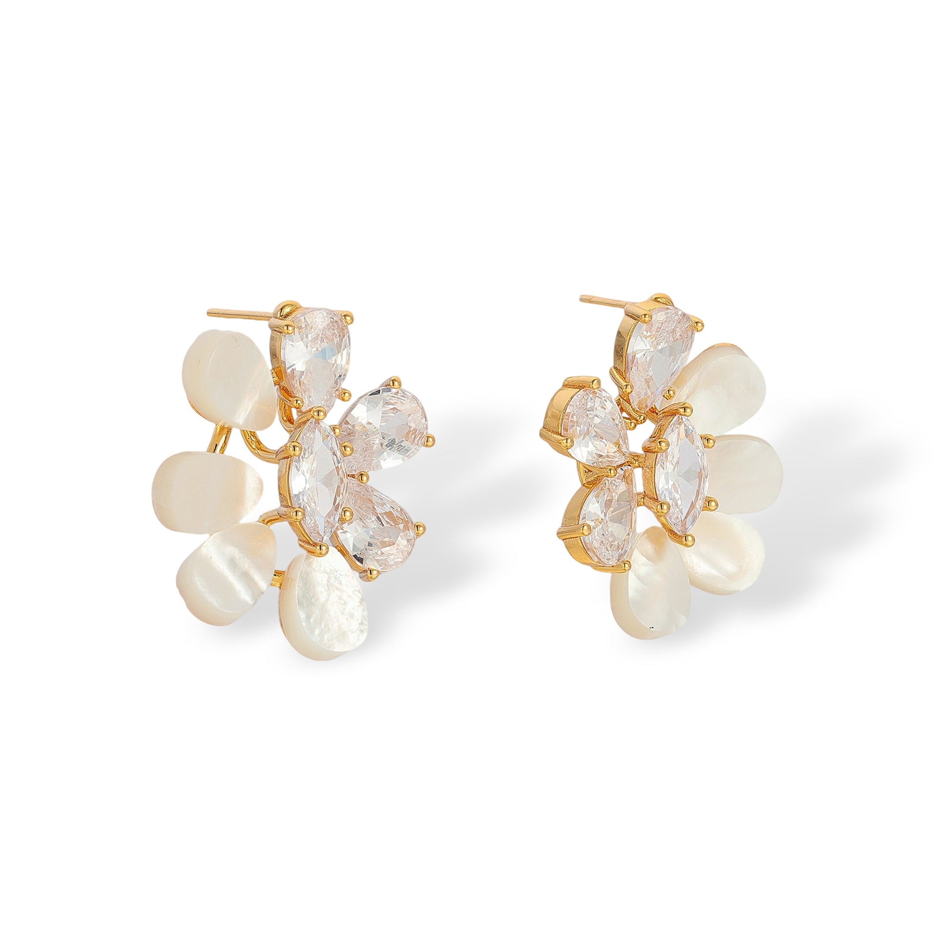 Camilla White Shell Floral Earrings