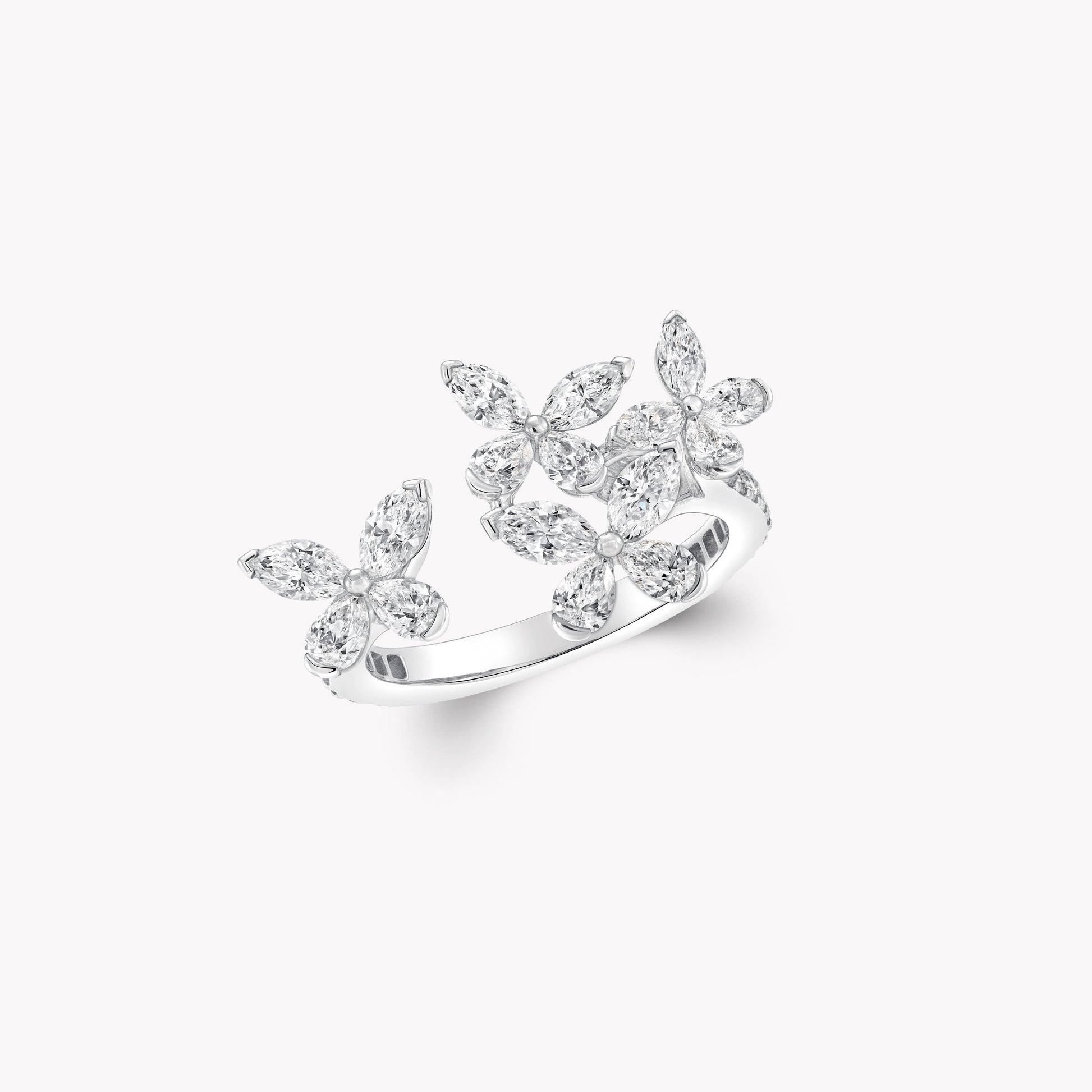 Caprice White Butterfly Open Ring