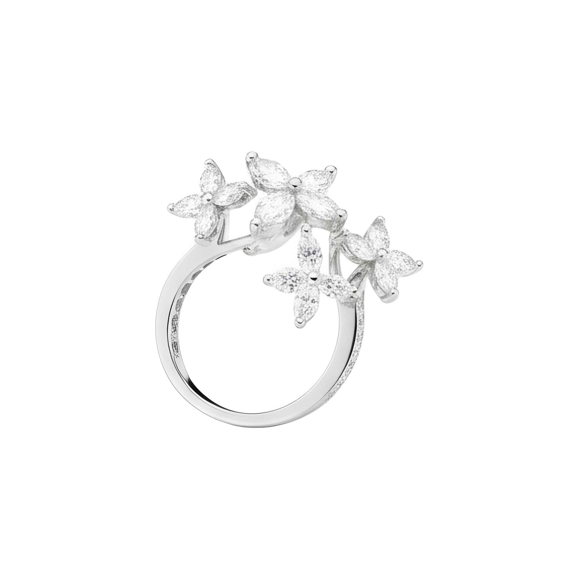 Caprice White Butterfly Open Ring