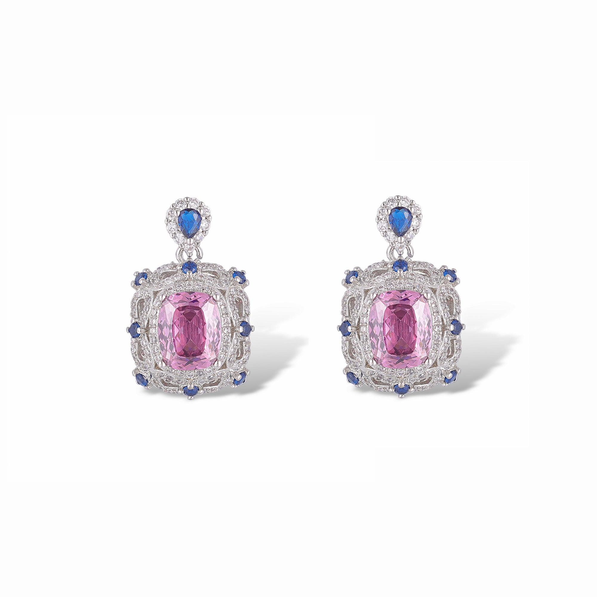 Carina Pink Cushion Earrings