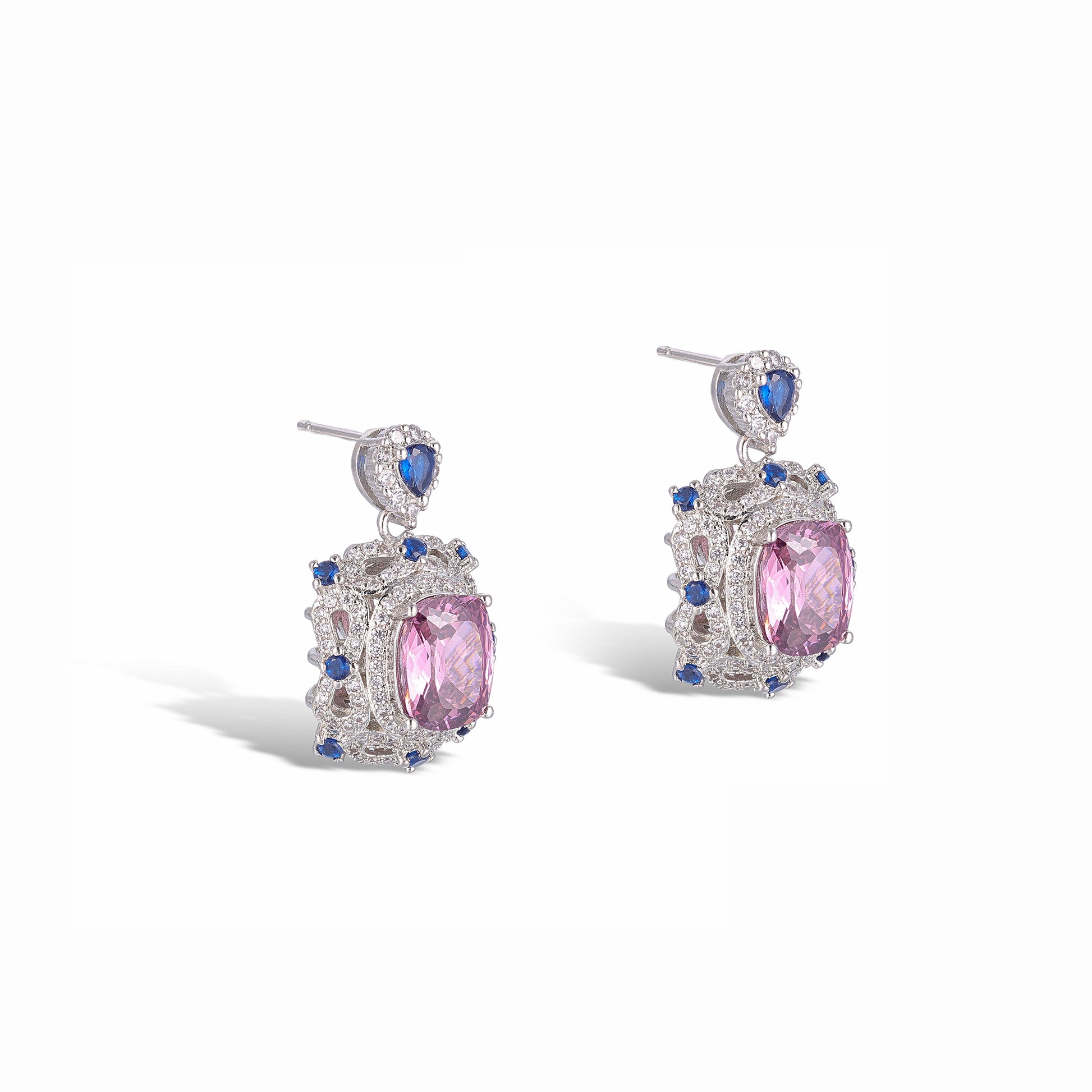 Carina Pink Cushion Earrings