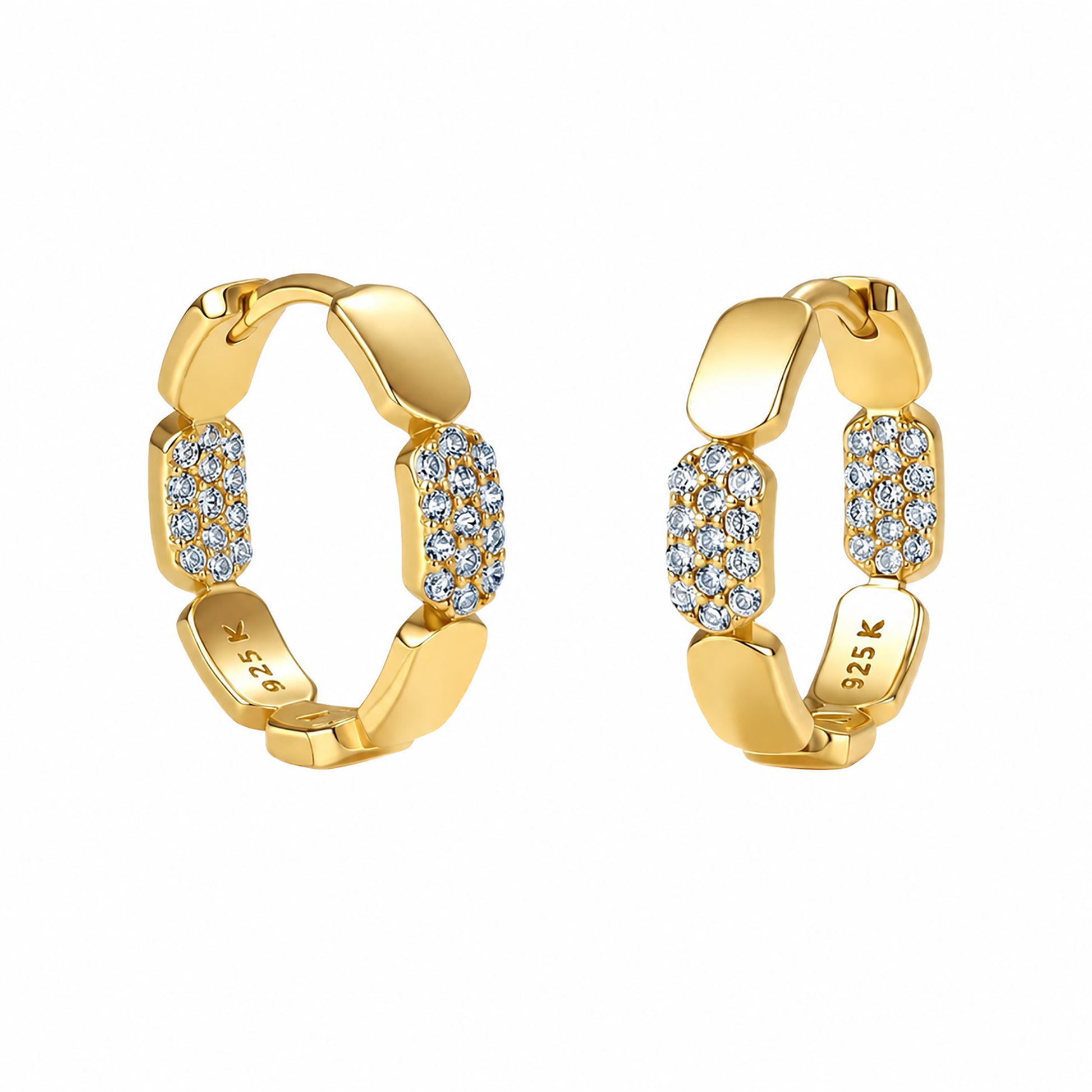 Carlotta 14K Gold Geometric Links Earrings