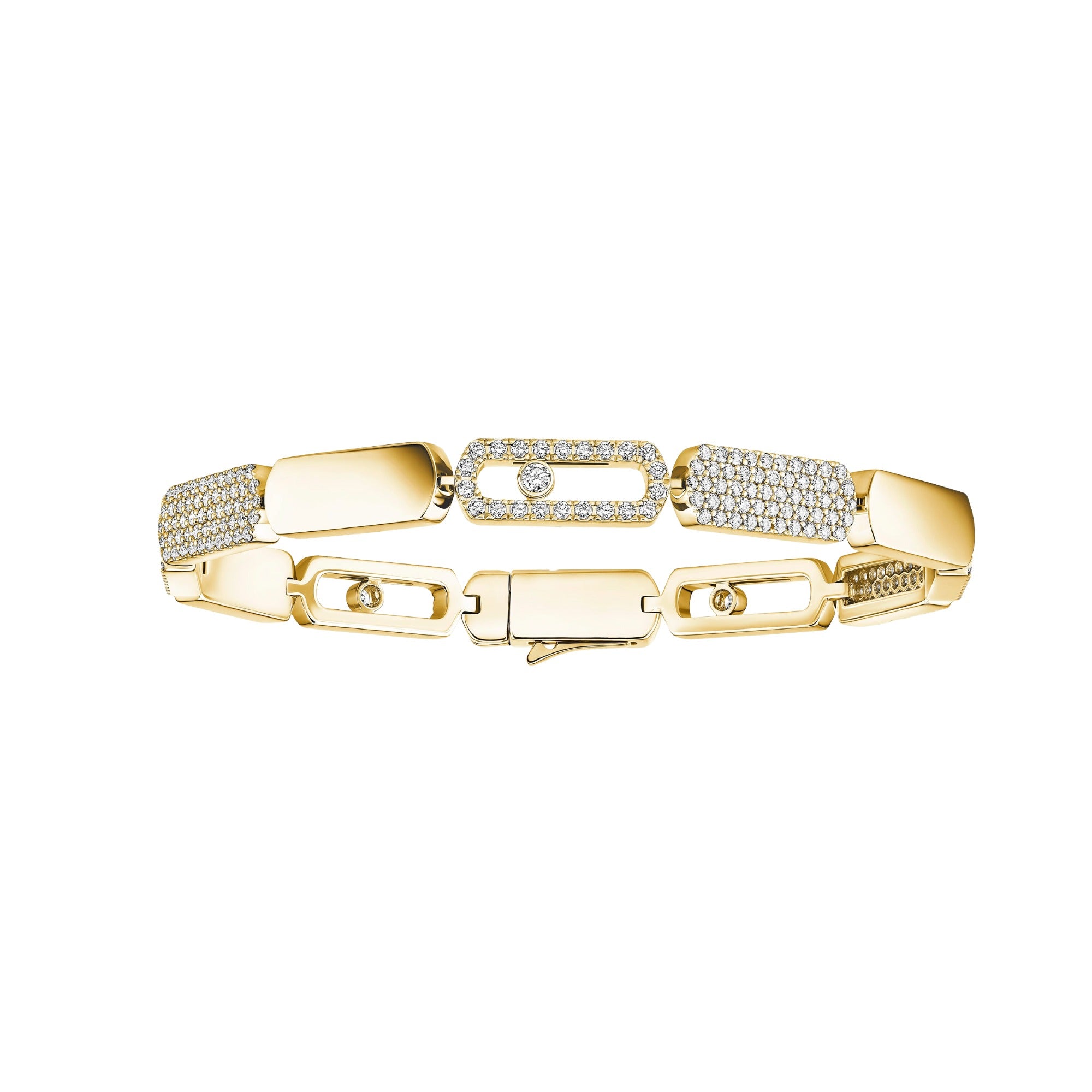 Carlotta 14K Yellow Gold Geometric Hollow Links Bracelet