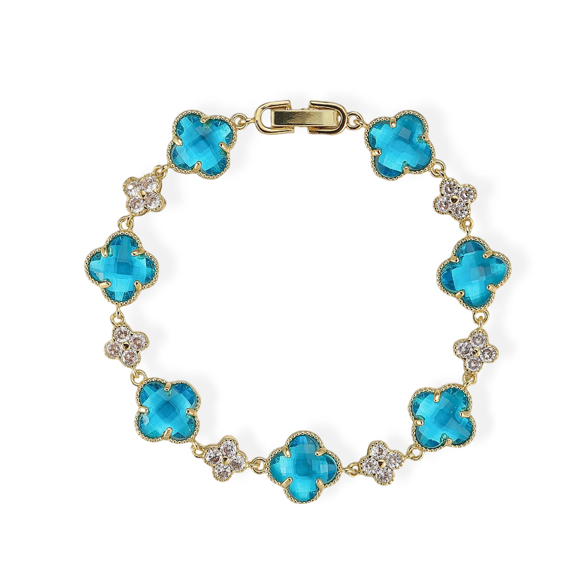 Caroberte Blue Trèfle Crystal Bracelet