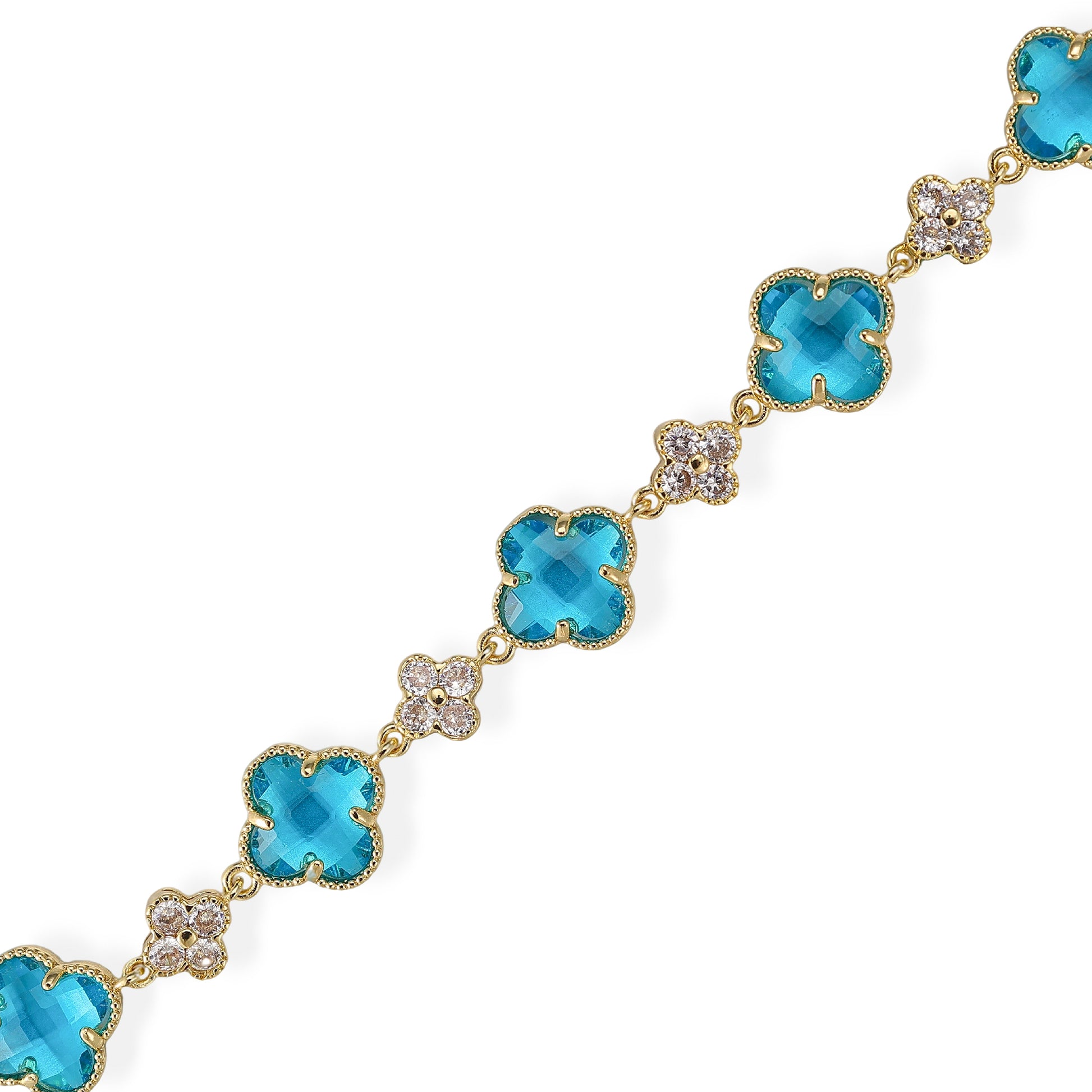 Caroberte Blue Trèfle Crystal Bracelet