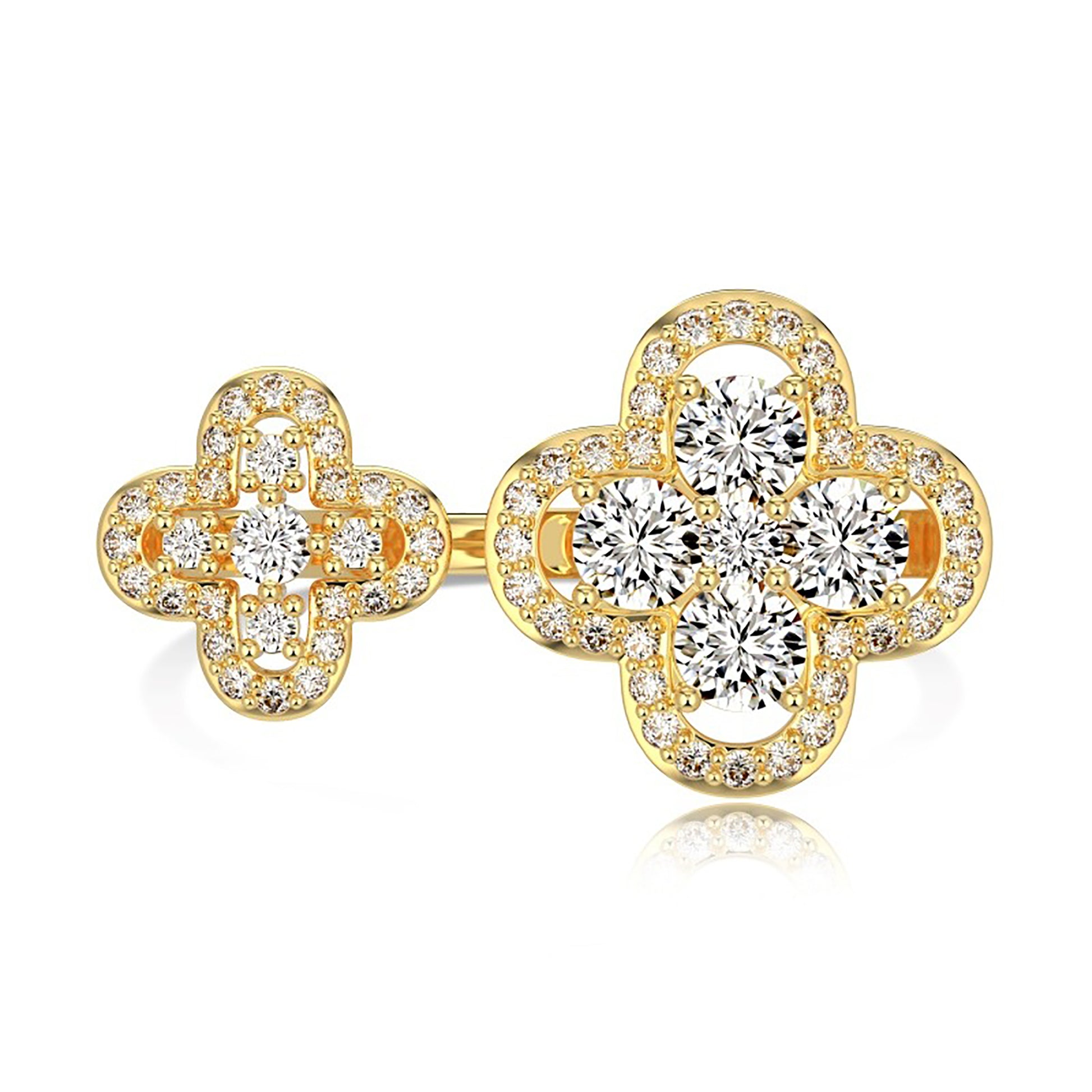 Cassandre 18K Gold Trèfle Open Ring