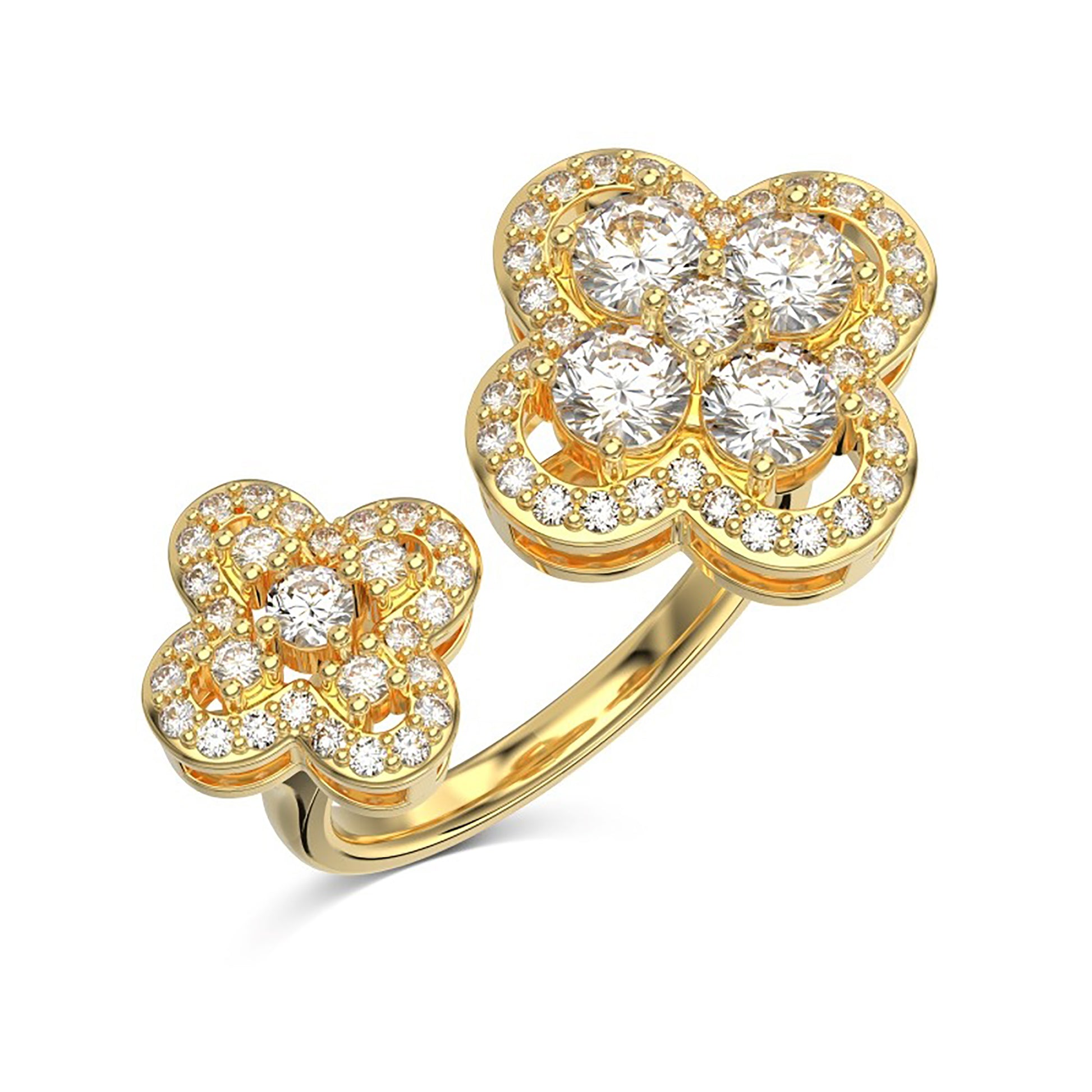 Cassandre 18K Gold Trèfle Open Ring