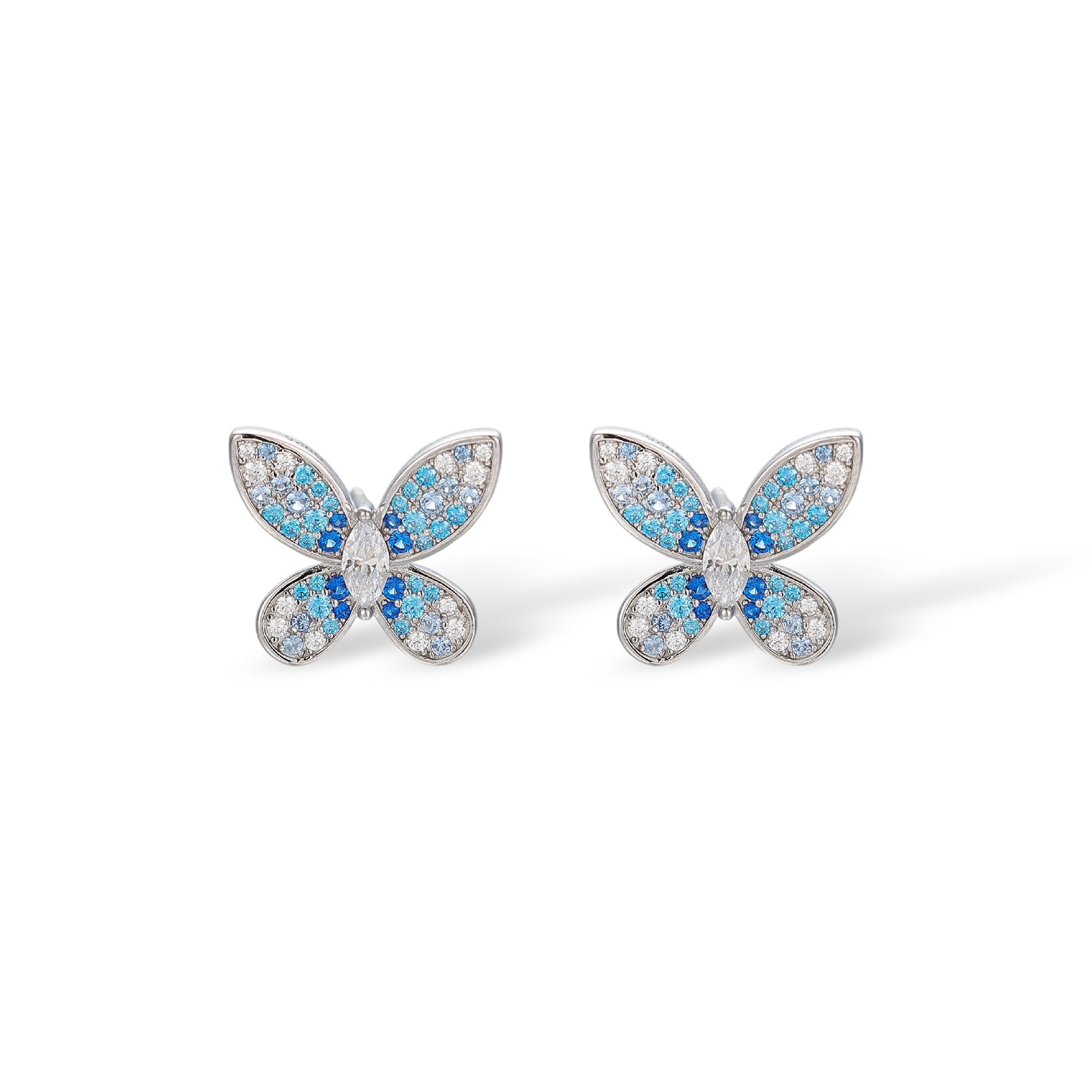 Catrin Blue Butterfly Stud Earrings