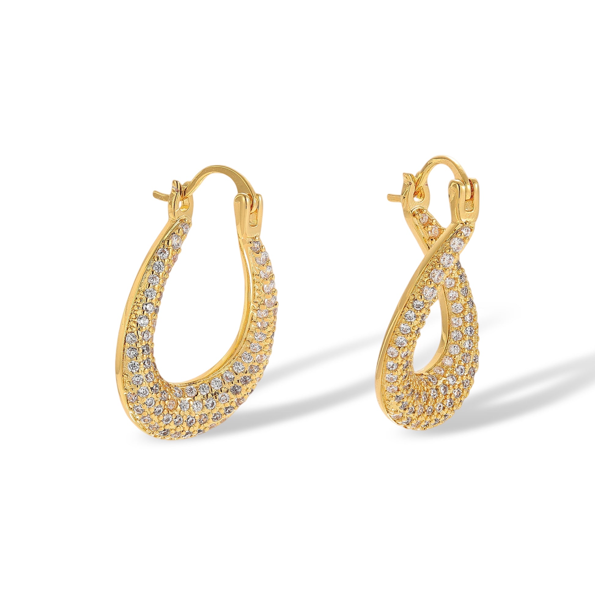 Céliane 14K Gold Hollow Teardrop Earrings