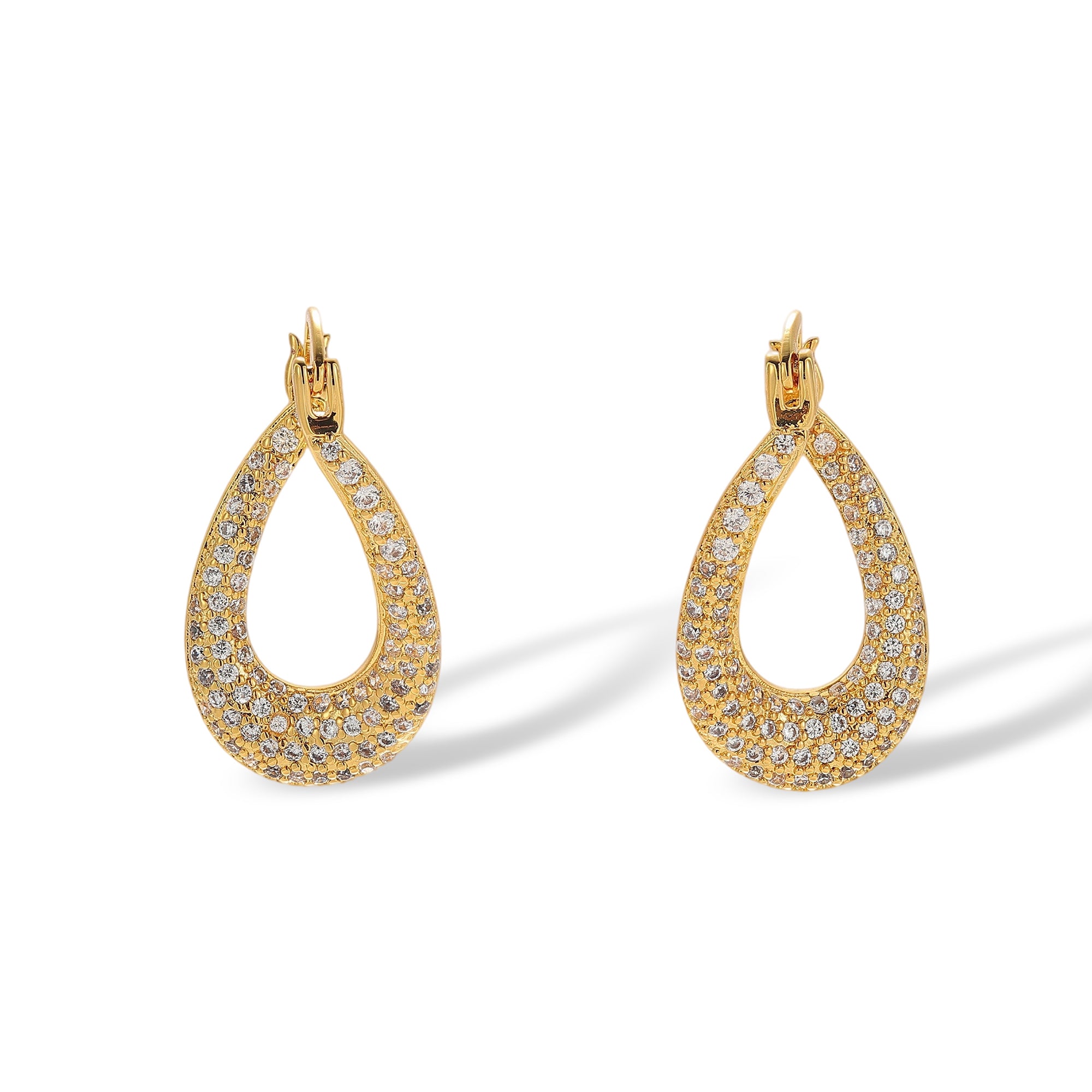 Céliane 14K Gold Hollow Teardrop Earrings