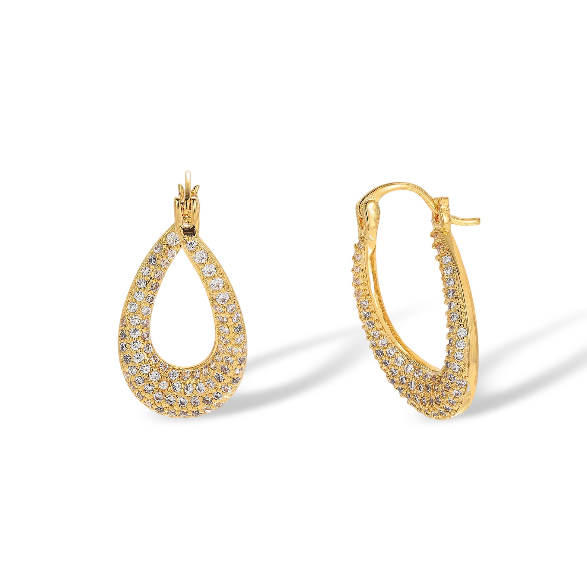 Céliane 14K Gold Hollow Teardrop Earrings