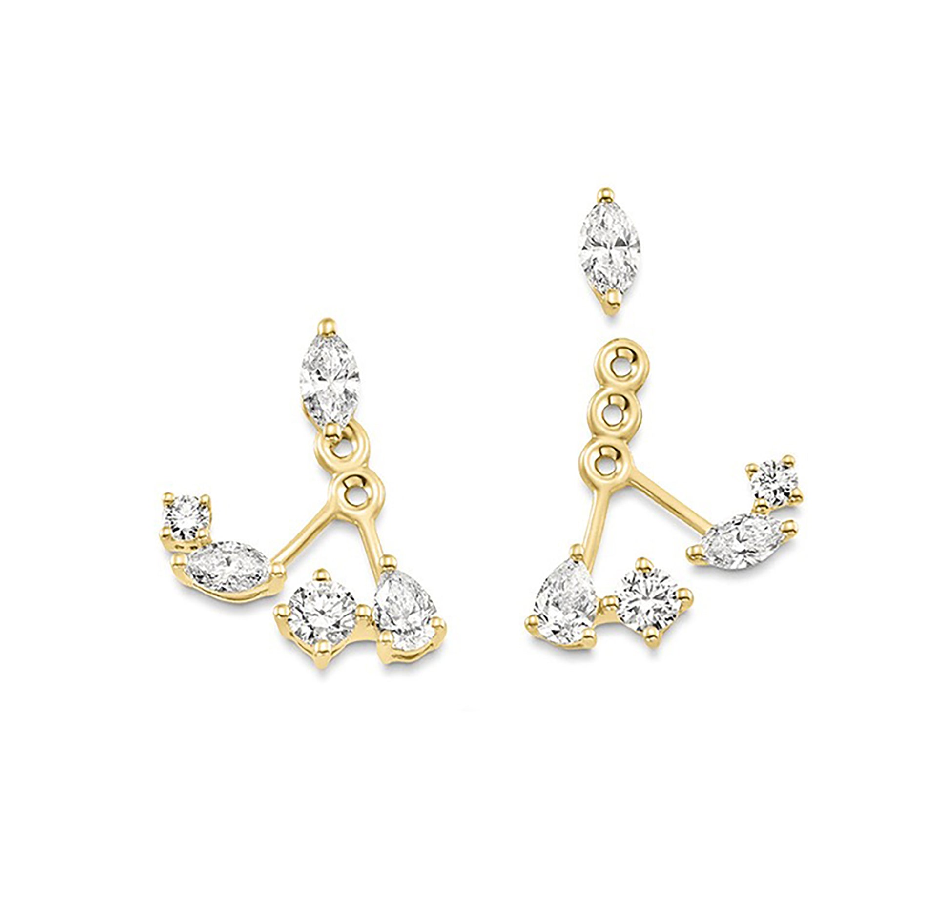Célimène 18K Gold Mixed Shape Stud Earrings