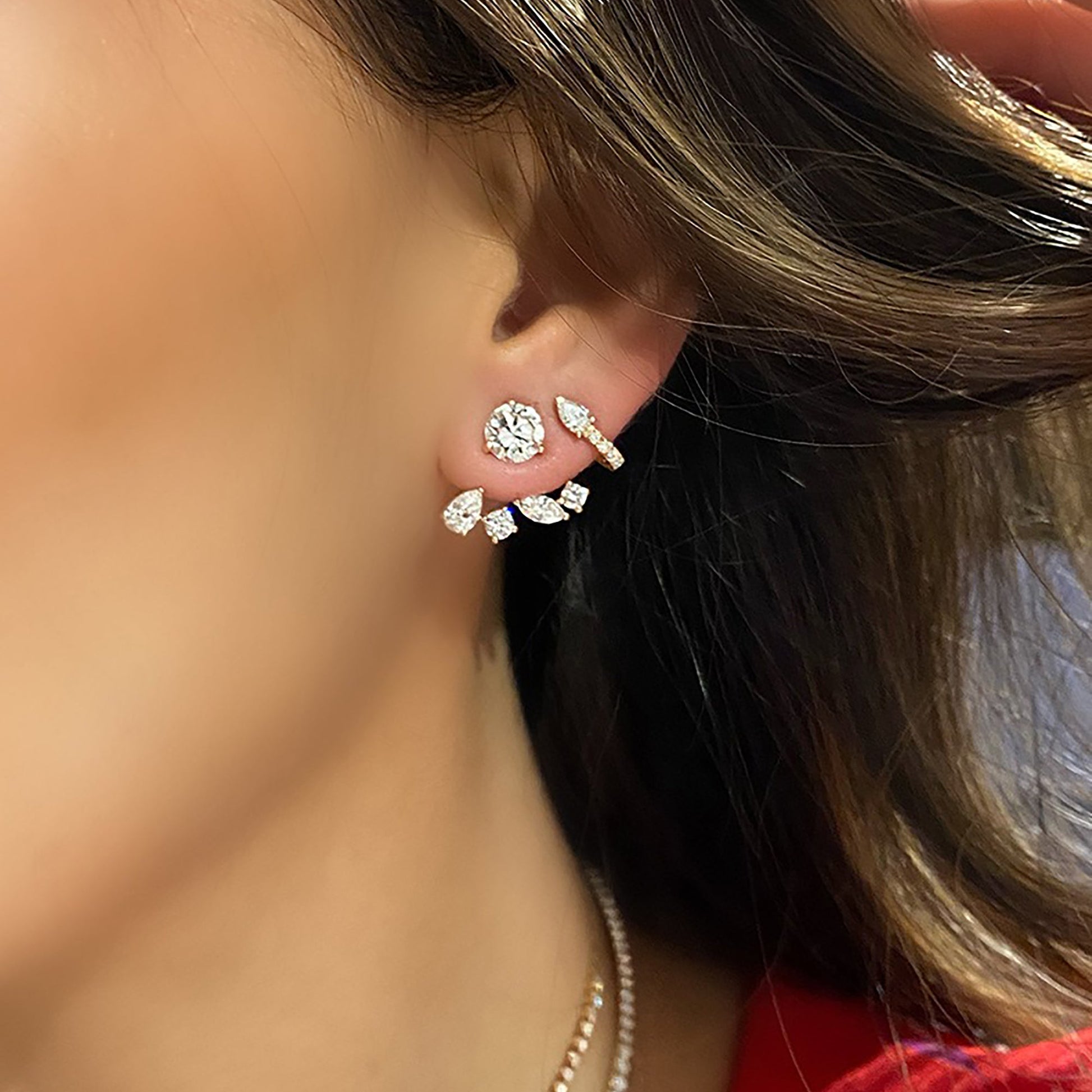 Célimène 18K Gold Mixed Shape Stud Earrings