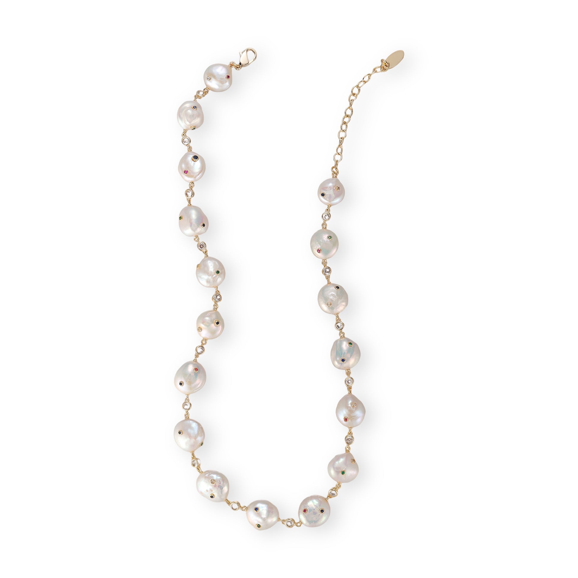Celina White Baroque Pearl Necklace