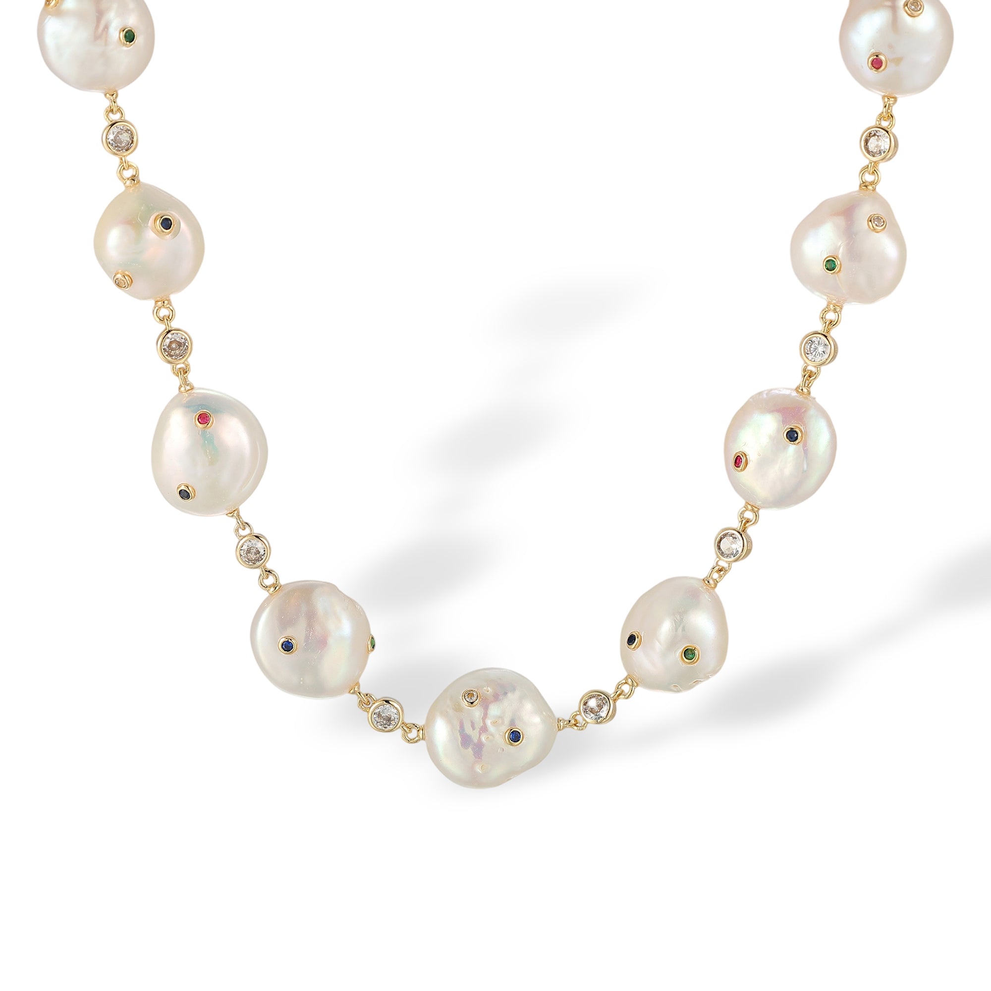 Celina White Baroque Pearl Necklace